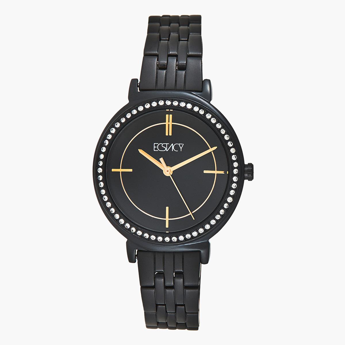 ساعة يد تناظريّة بقرص أسود للنساء من اكستازي - E9514-BBBB-women-watchesandjewellery-watches-image-1