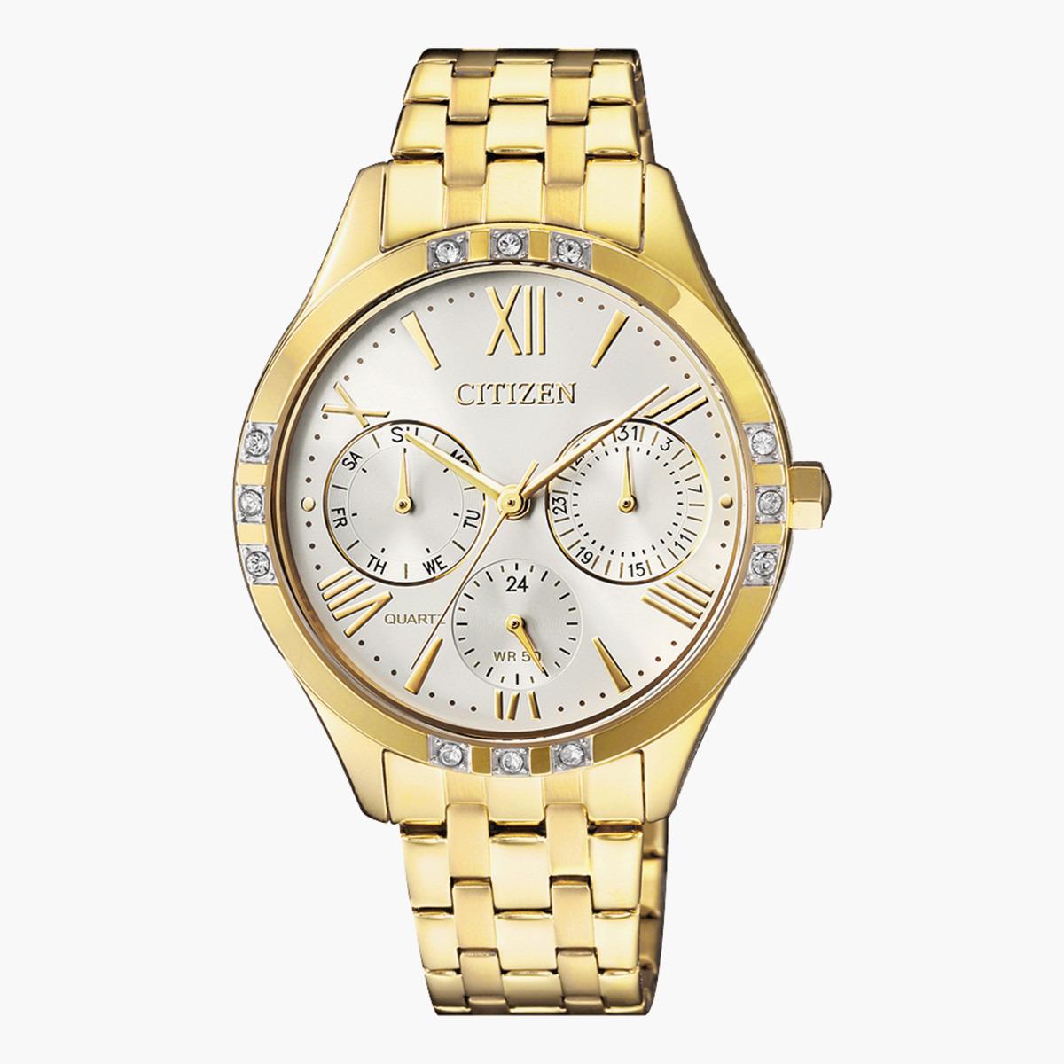 ساعة يد تناظريّة ذهبية بحزام معدني للنساء من سيتيزن EZ 8172 51A-women-watchesandjewellery-watches-image-1