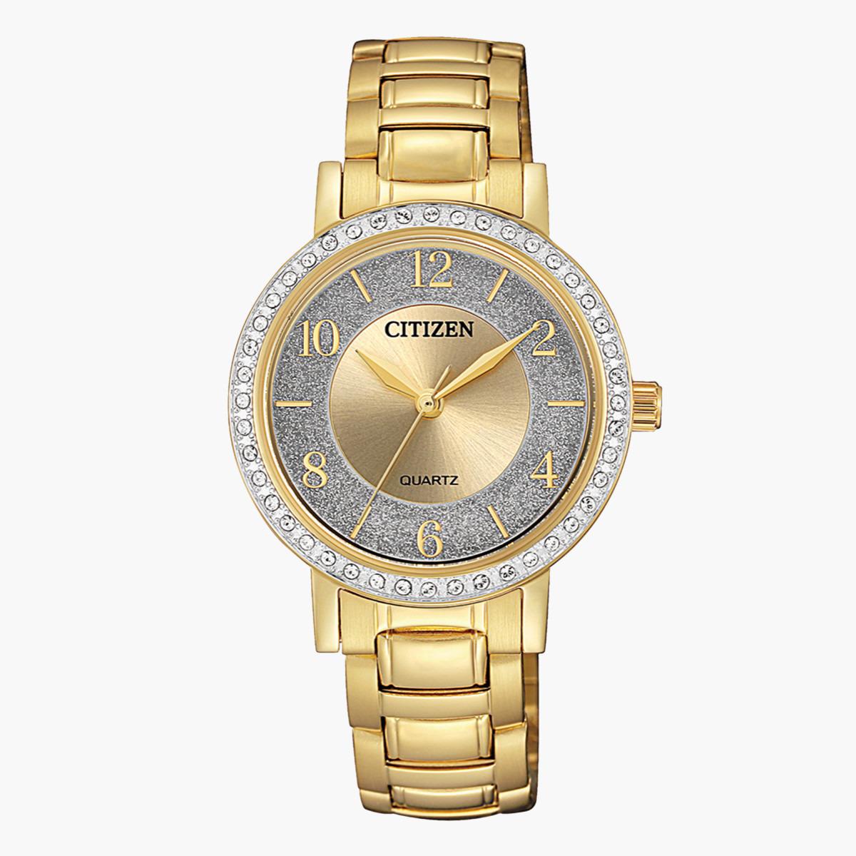 ساعة تناظرية ذهبية بحزام معدني للنساء من سيتيزن - EL3042 50P-women-watchesandjewellery-watches-image-1