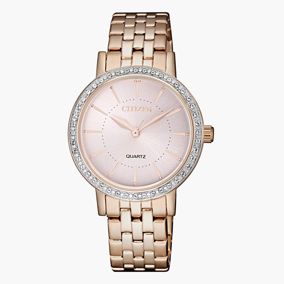ساعة يد تناظريّة ذهبية بسوار معدني للنساء من سيتيزن EL 3043 81X-women-watchesandjewellery-watches-image-1