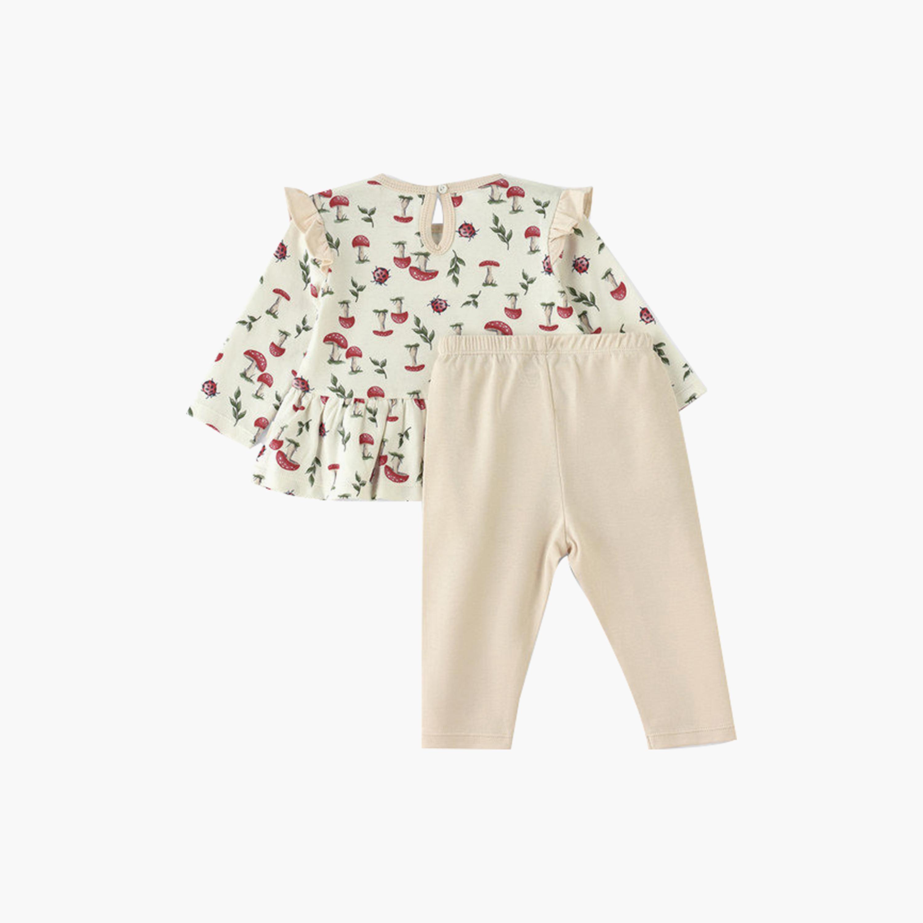 UniqKidz 2-Piece Cotton Mushroom Printed Top & Leggings Set-baby-girls-clothing-setsandcoords-image-2