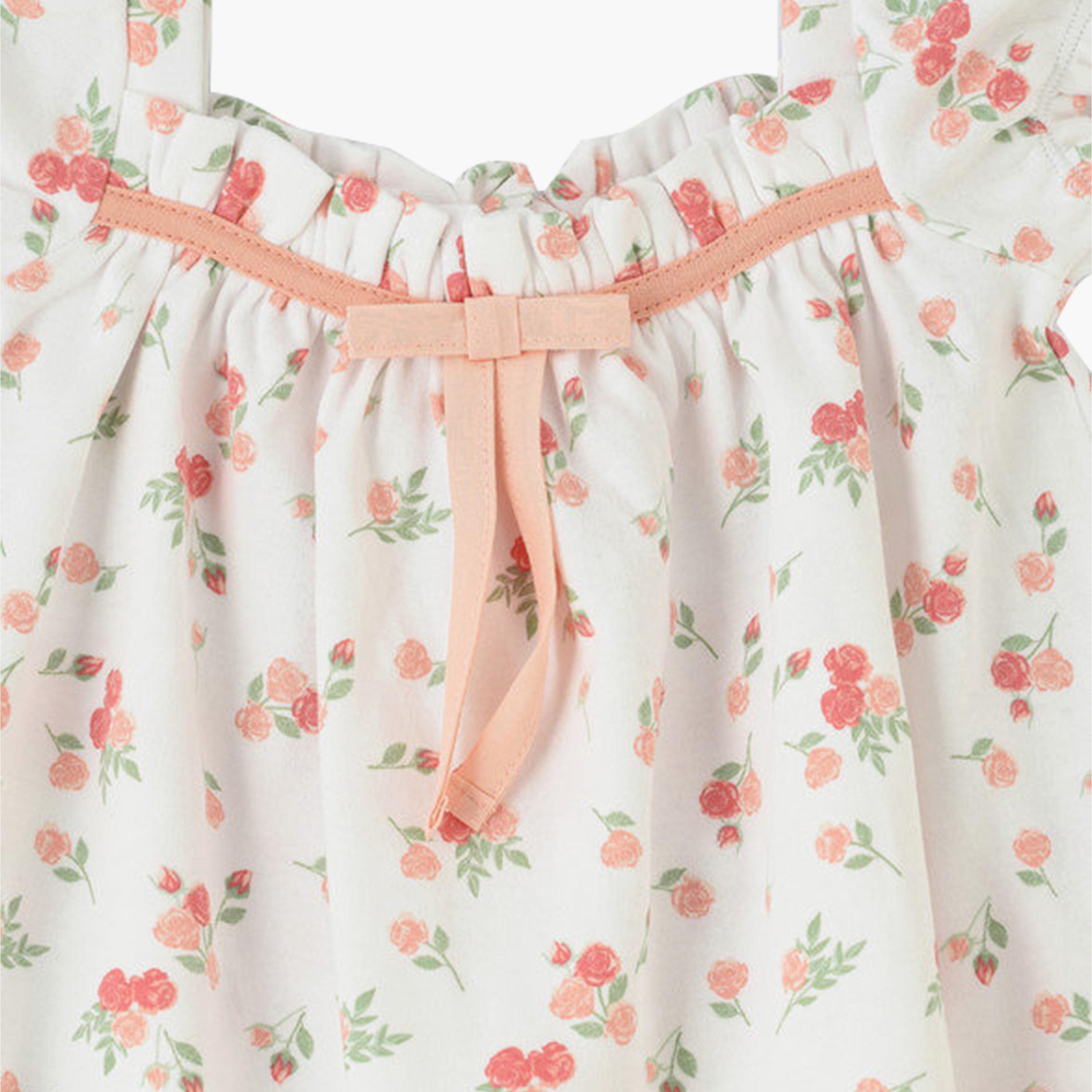 UniqKidz 2-Piece Cotton Rose Printed Top & Shorts Set-baby-girls-clothing-setsandcoords-image-4