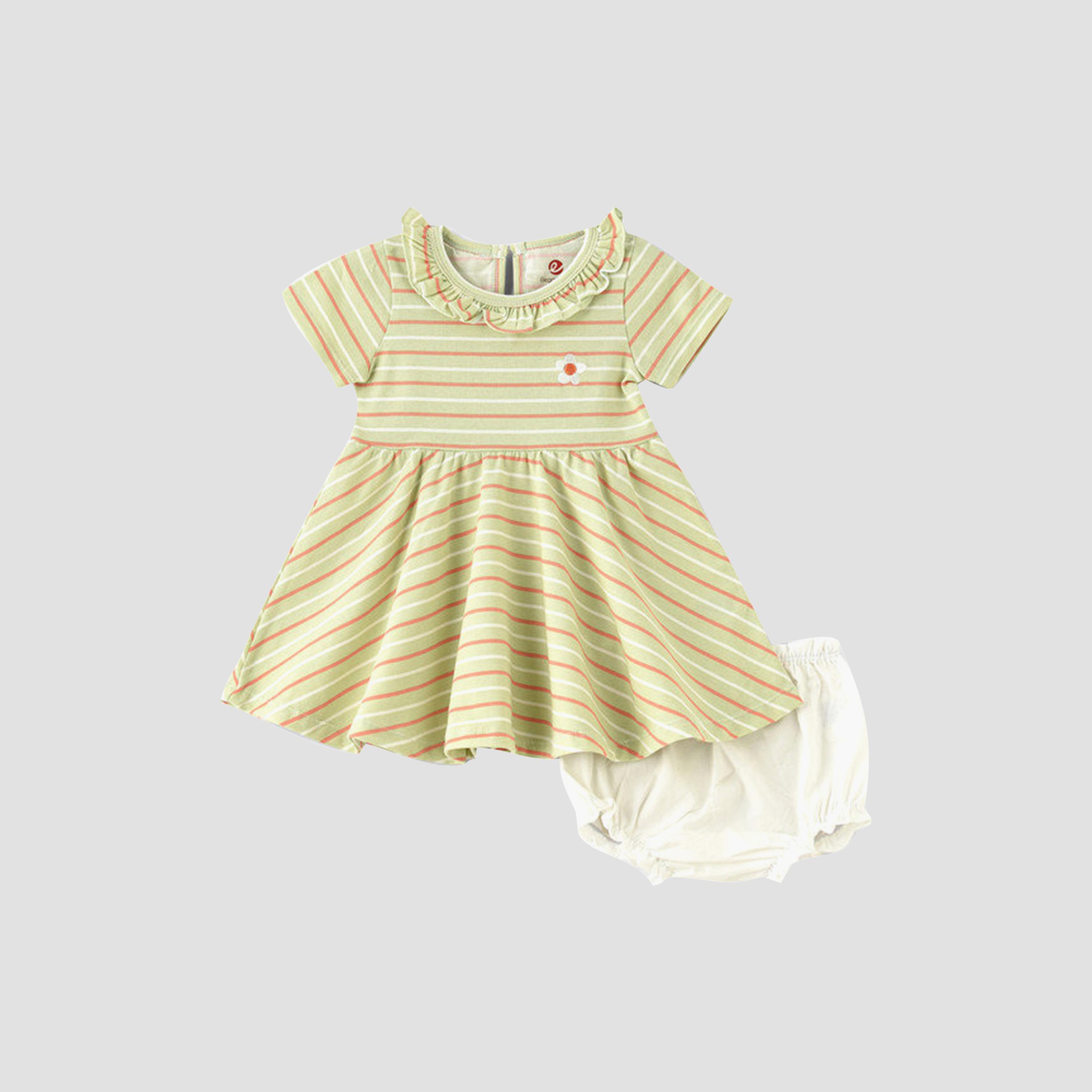 UniqKidz 2-Piece Cotton Striped Dress & Diaper Cover Set-baby-girls-clothing-setsandcoords-image-1