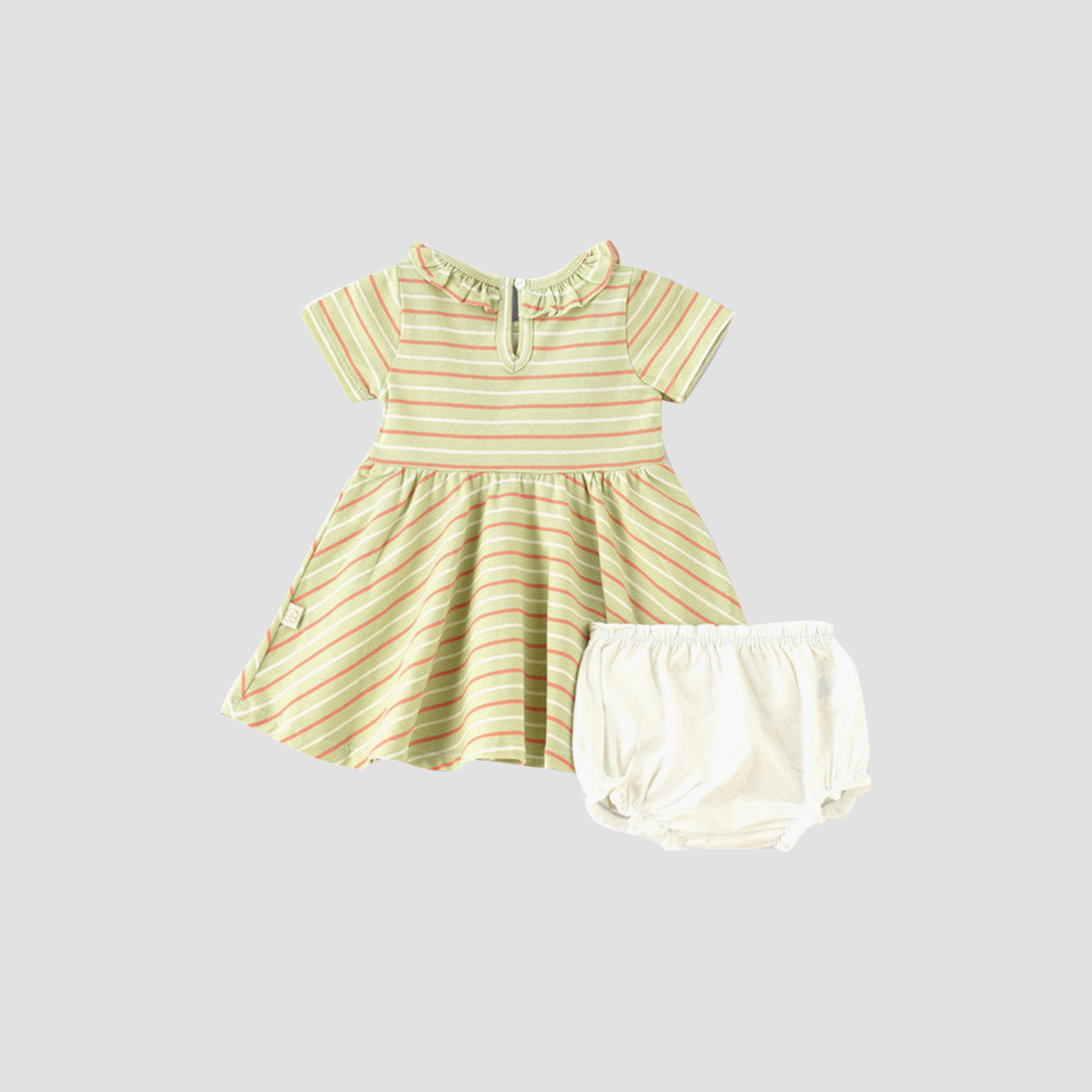UniqKidz 2-Piece Cotton Striped Dress & Diaper Cover Set-baby-girls-clothing-setsandcoords-image-2