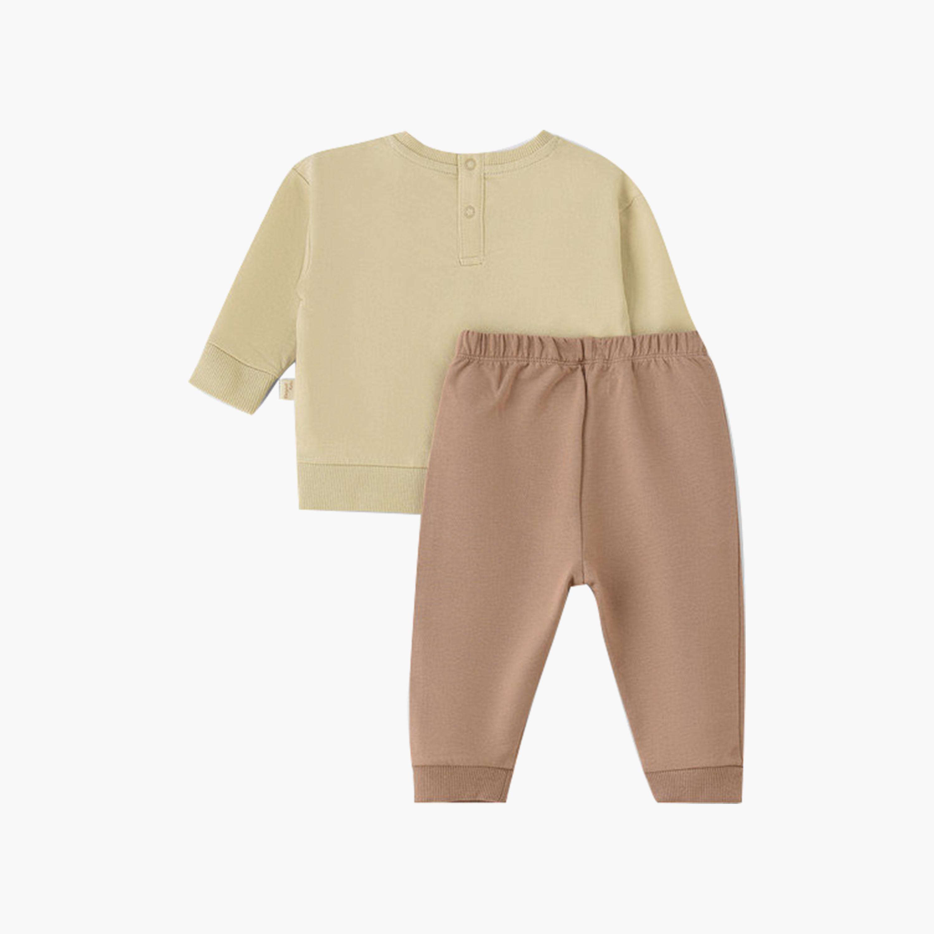 UniqKidz 2-Piece Cotton Embroidered Sweatshirt & Joggers Set-baby-boys-clothing-setsandcoords-image-2