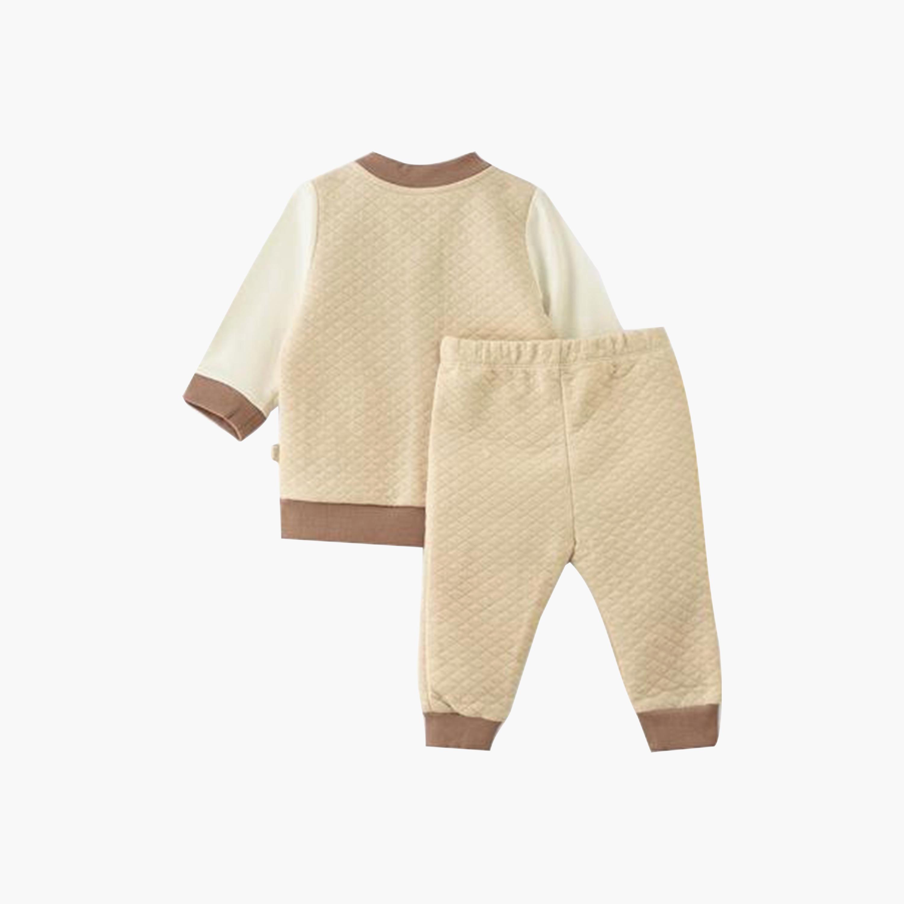 UniqKidz 2-Piece Cotton Tiger Boy Embroidered Sweatshirt & Joggers Set-baby-boys-clothing-setsandcoords-image-2