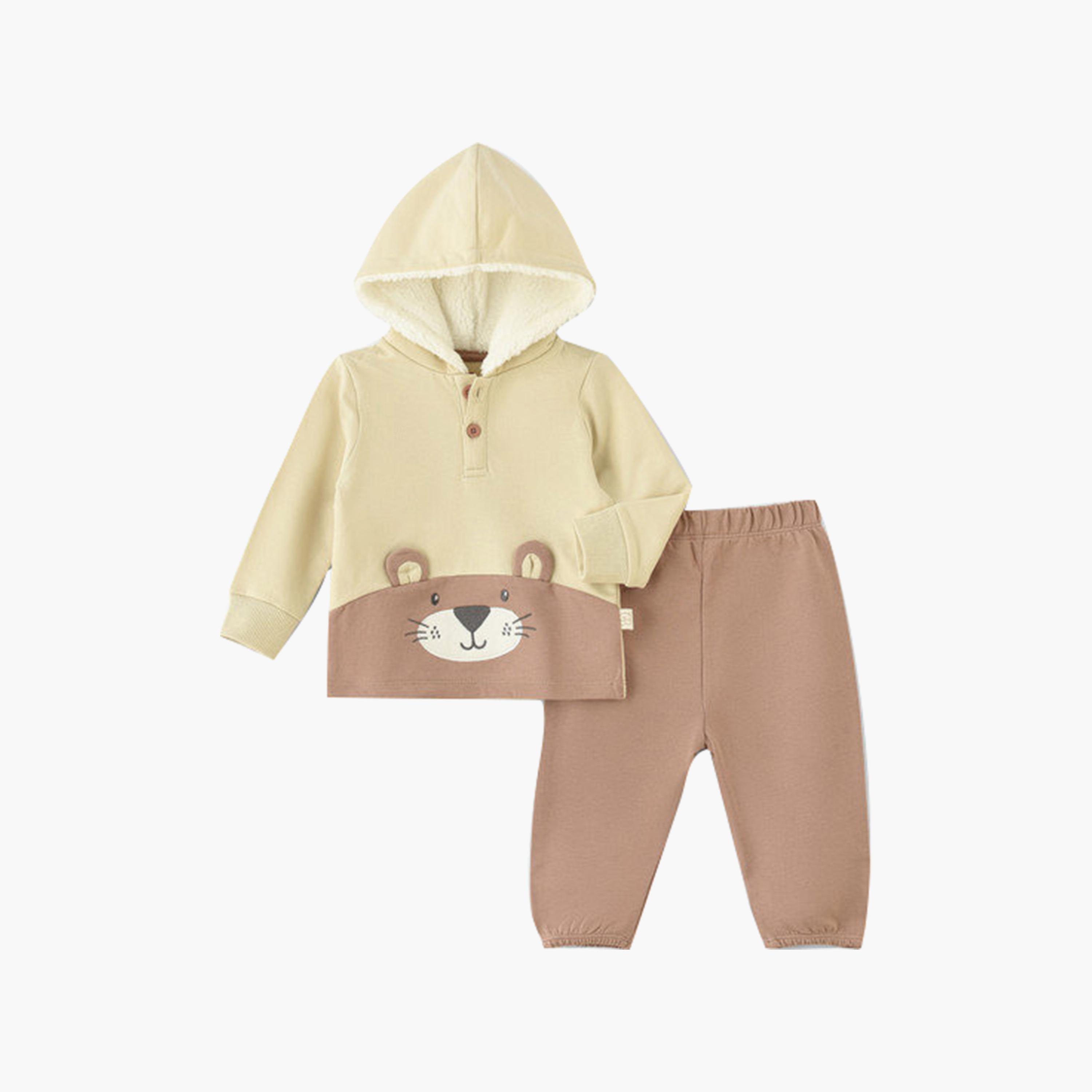 UniqKidz 2-Piece Cotton Embroidered Hooded Sweatshirt & Joggers Set-baby-boys-clothing-setsandcoords-image-1