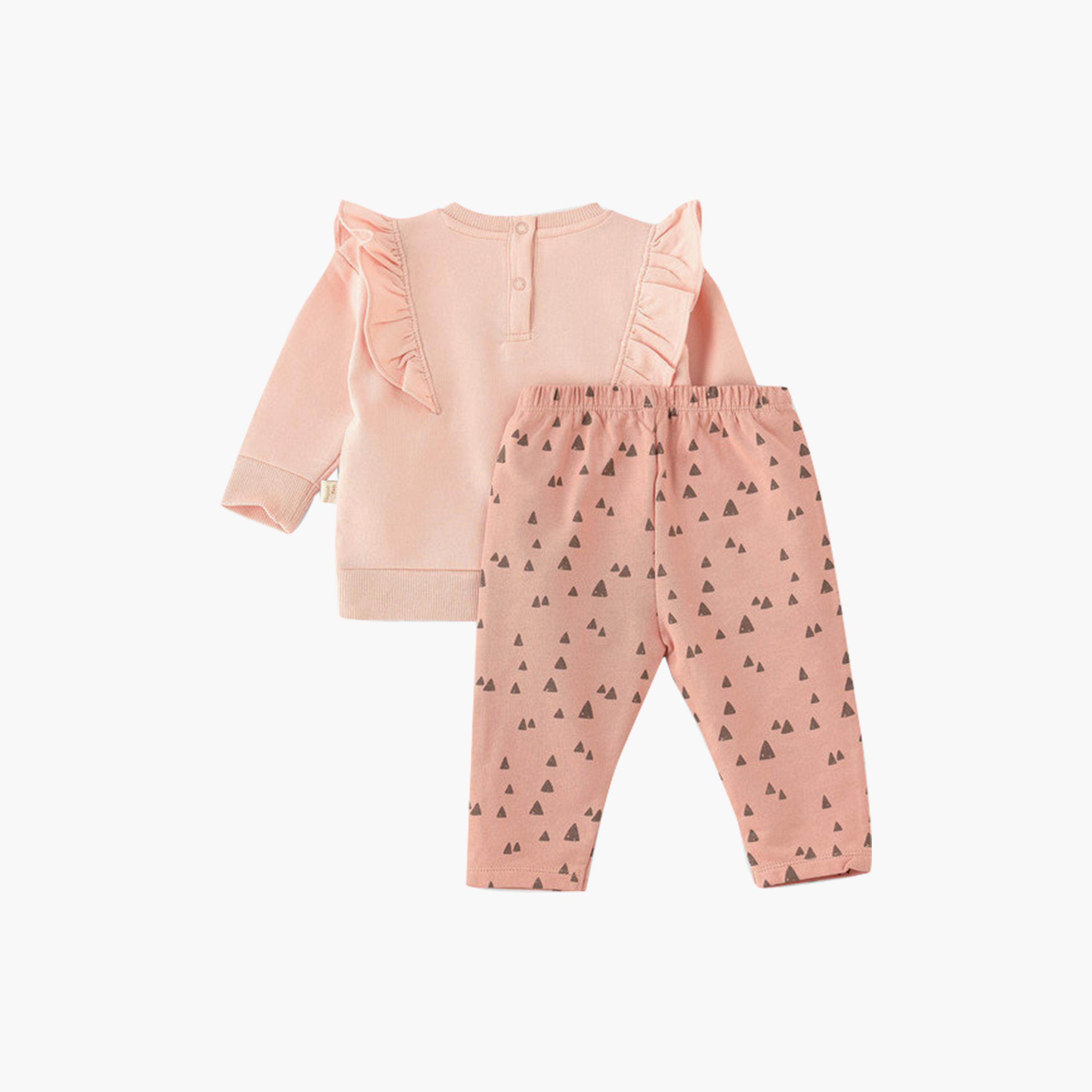 UniqKidz 2-Piece Cotton Bunny Embroidered Sweatshirt & Pants Set-baby-girls-clothing-setsandcoords-image-2