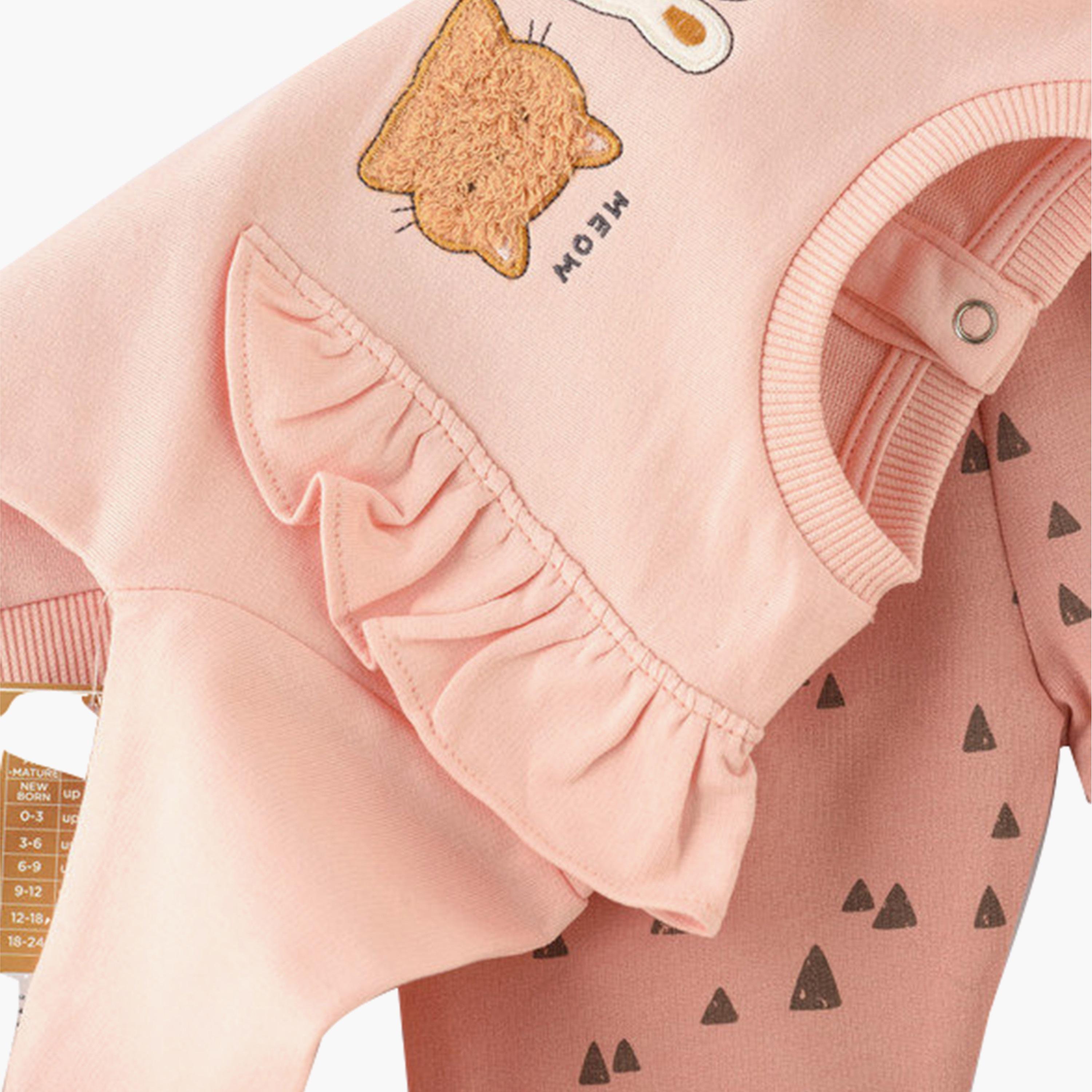 UniqKidz 2-Piece Cotton Bunny Embroidered Sweatshirt & Pants Set-baby-girls-clothing-setsandcoords-image-3