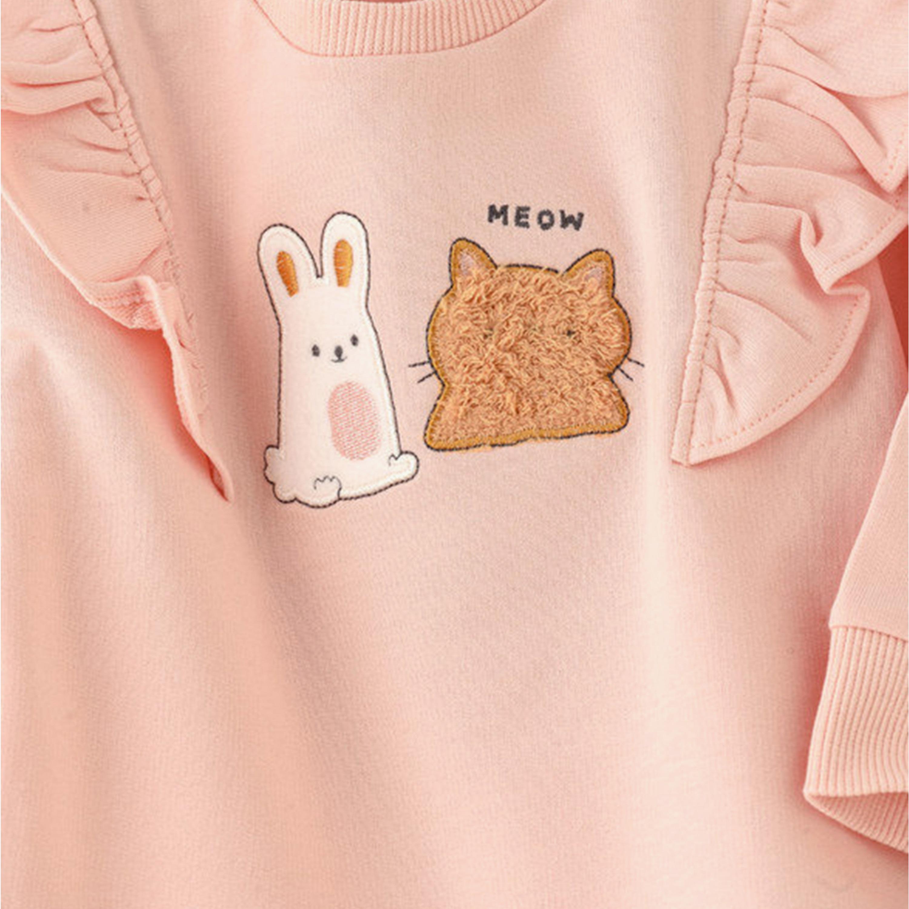 UniqKidz 2-Piece Cotton Bunny Embroidered Sweatshirt & Pants Set-baby-girls-clothing-setsandcoords-image-4