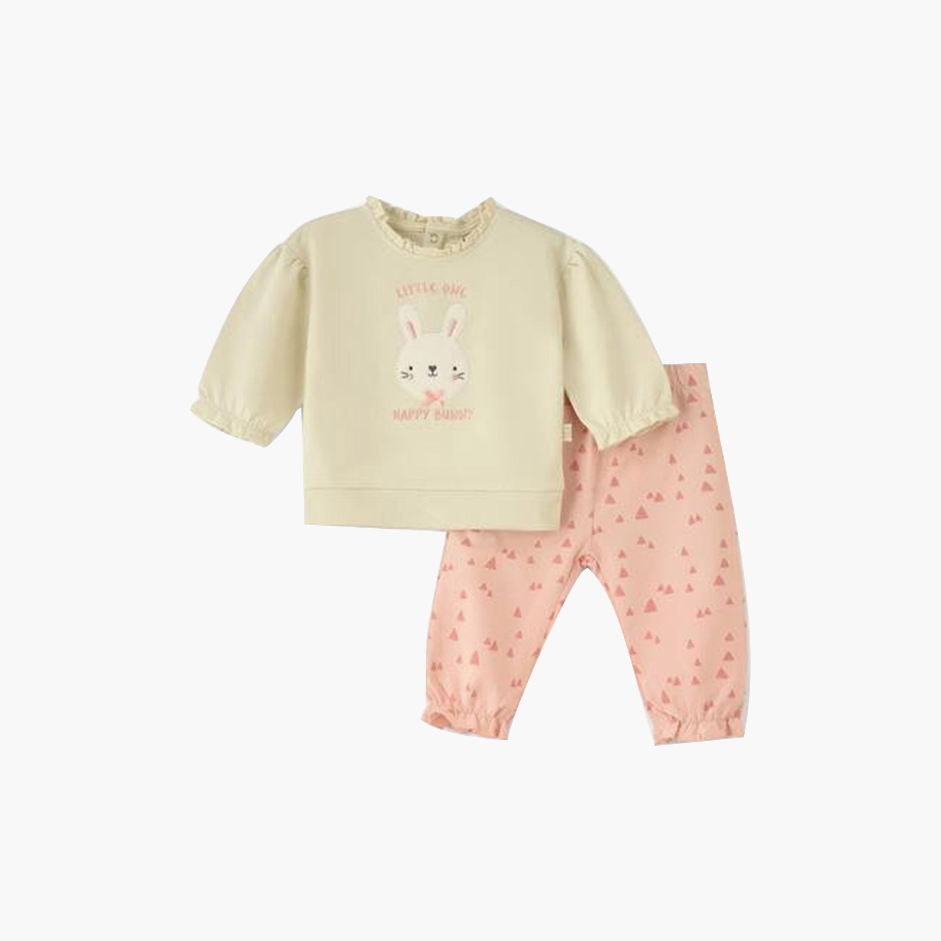 UniqKidz 2-Piece Cotton Embroidered Top & Pyjama Set-baby-girls-clothing-setsandcoords-image-1