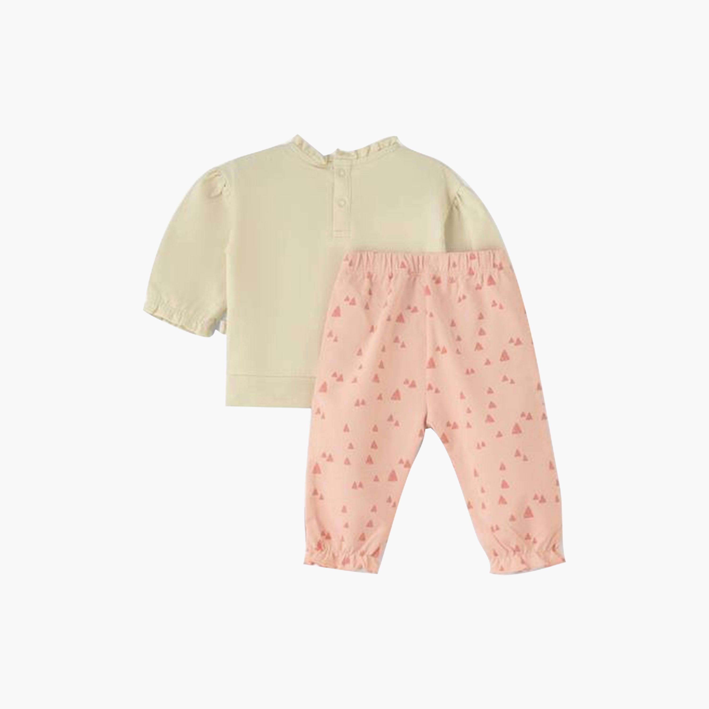 UniqKidz 2-Piece Cotton Embroidered Top & Pyjama Set-baby-girls-clothing-setsandcoords-image-3