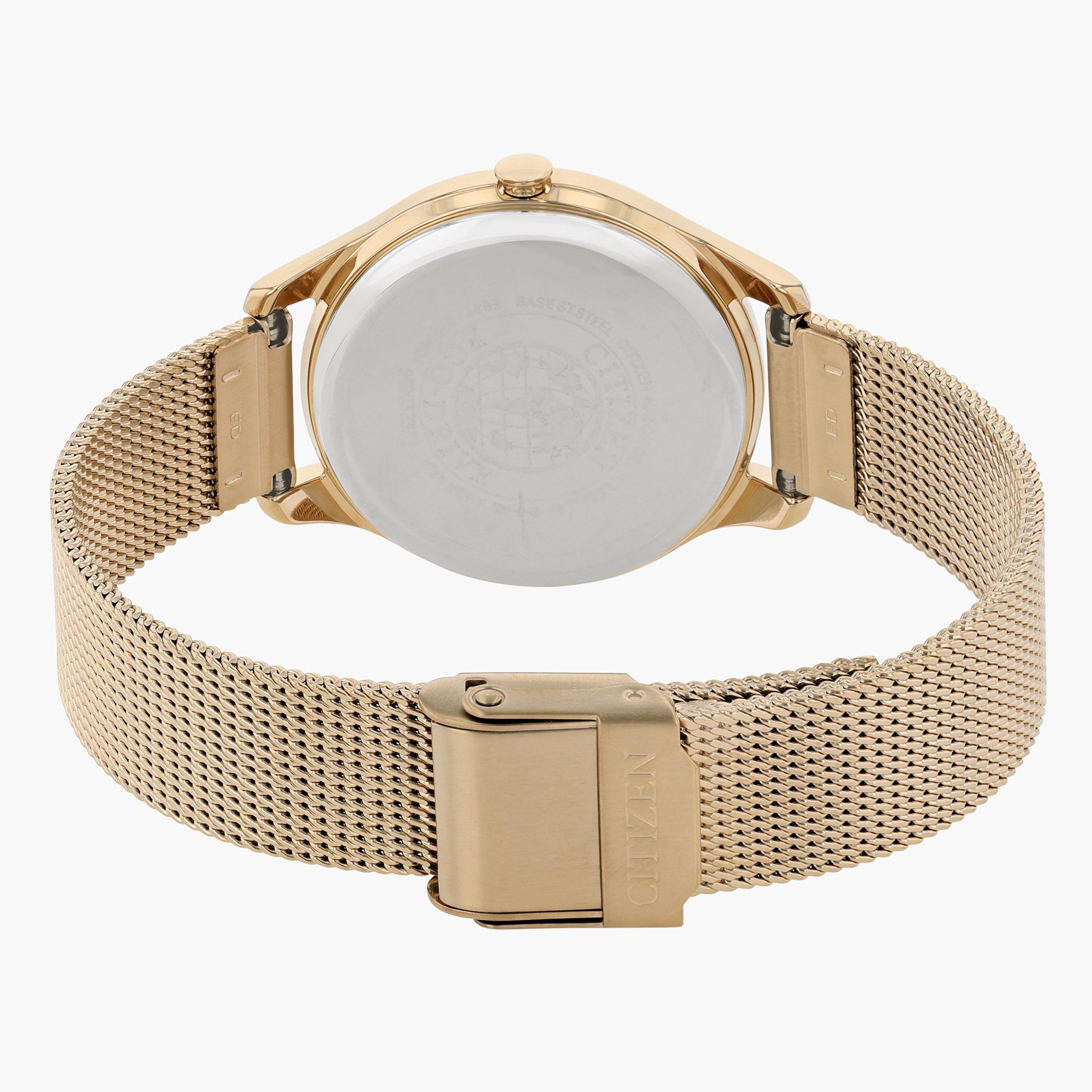 ساعة تناظرية وردية ذهبية إيكو درايف بحزام معدني للنساء من سيتيزن - EM050383X-women-watchesandjewellery-watches-image-2