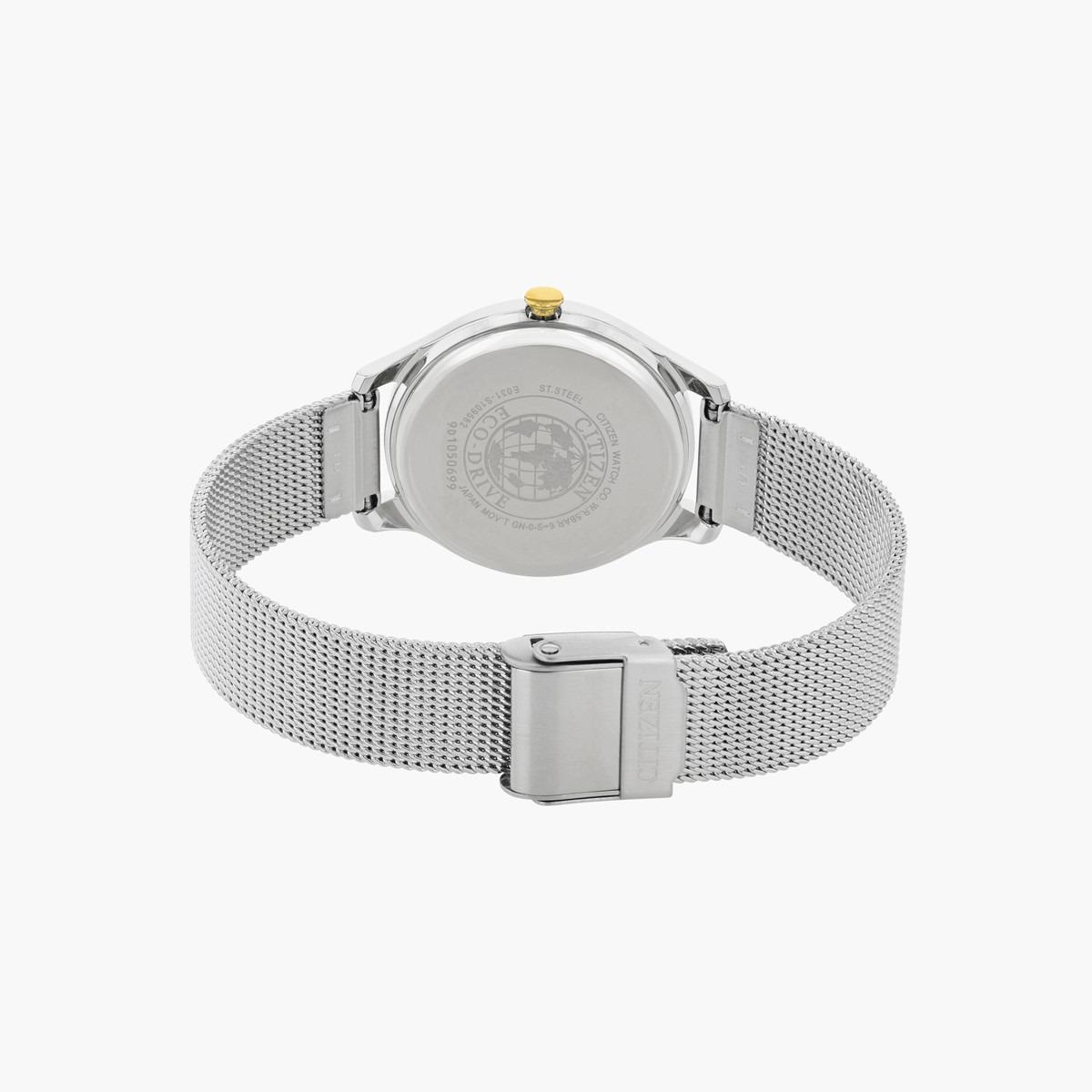 ساعة تناظرية فضيّة إيكو درايف بحزام معدني للنساء من سيتيزن - EM0504 81A-women-watchesandjewellery-watches-image-2