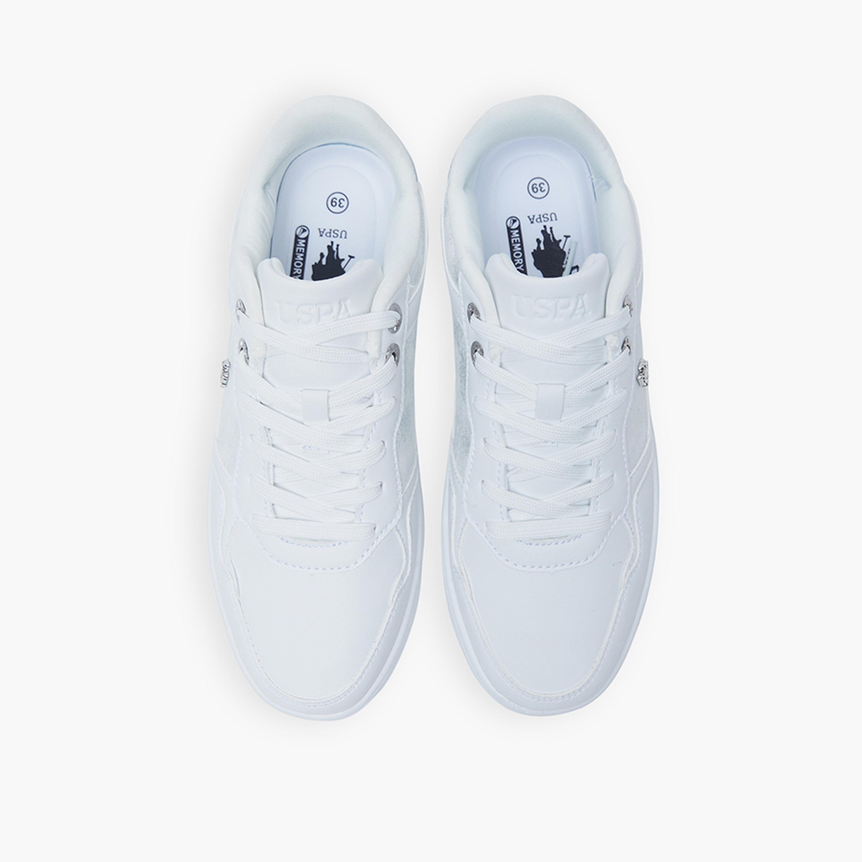 U.S. Polo Assn Women's Lace-Up Low Ankle Sneakers | EMORA-GLB-5FX-women-shoes-sneakers-image-3