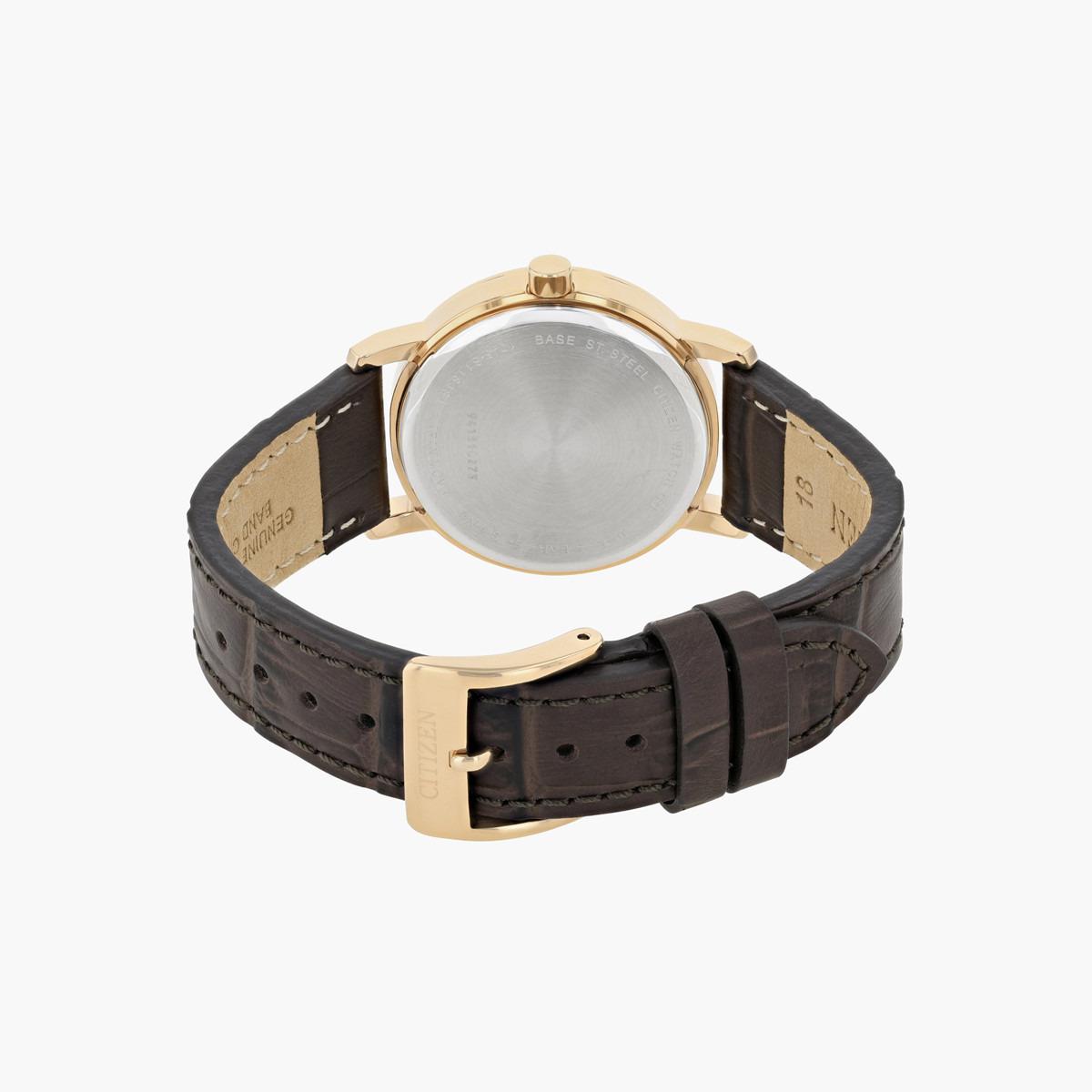 ساعة تناظرية بنيّة كوارتز بحزام جلد للنساء من سيتيزن - EQ9063 04D-women-watchesandjewellery-watches-image-2