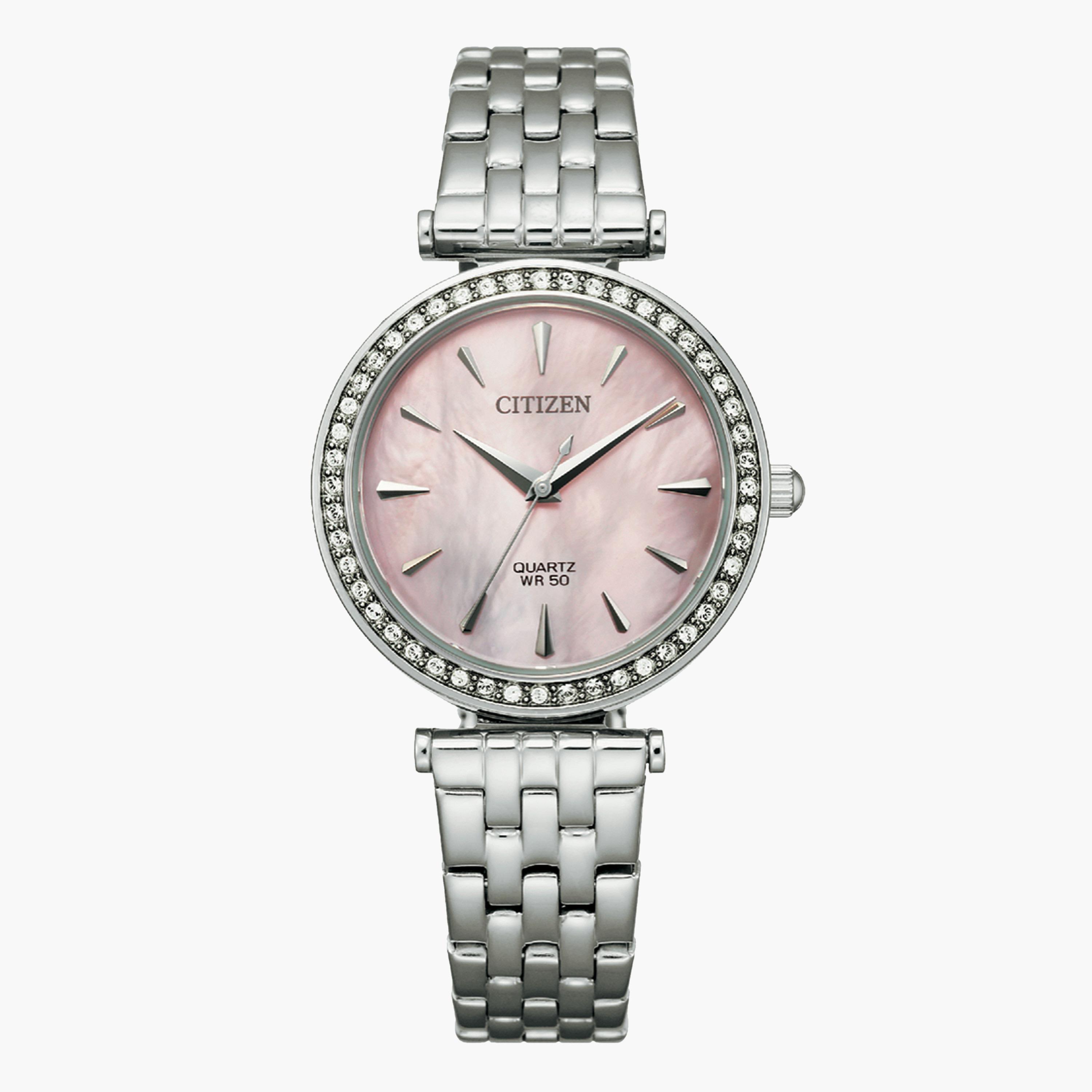 ساعة تناظرية فضيّة بحزام معدني للنساء من سيتيزن - ER0210 55Y-women-watchesandjewellery-watches-image-1