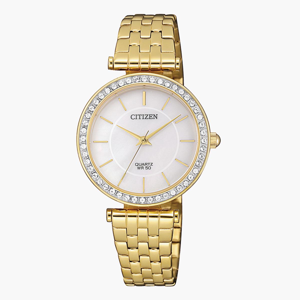 Citizen Women's Gold Analog Metal Strap Watch ER 0212 50D-women-watchesandjewellery-watches-image-1