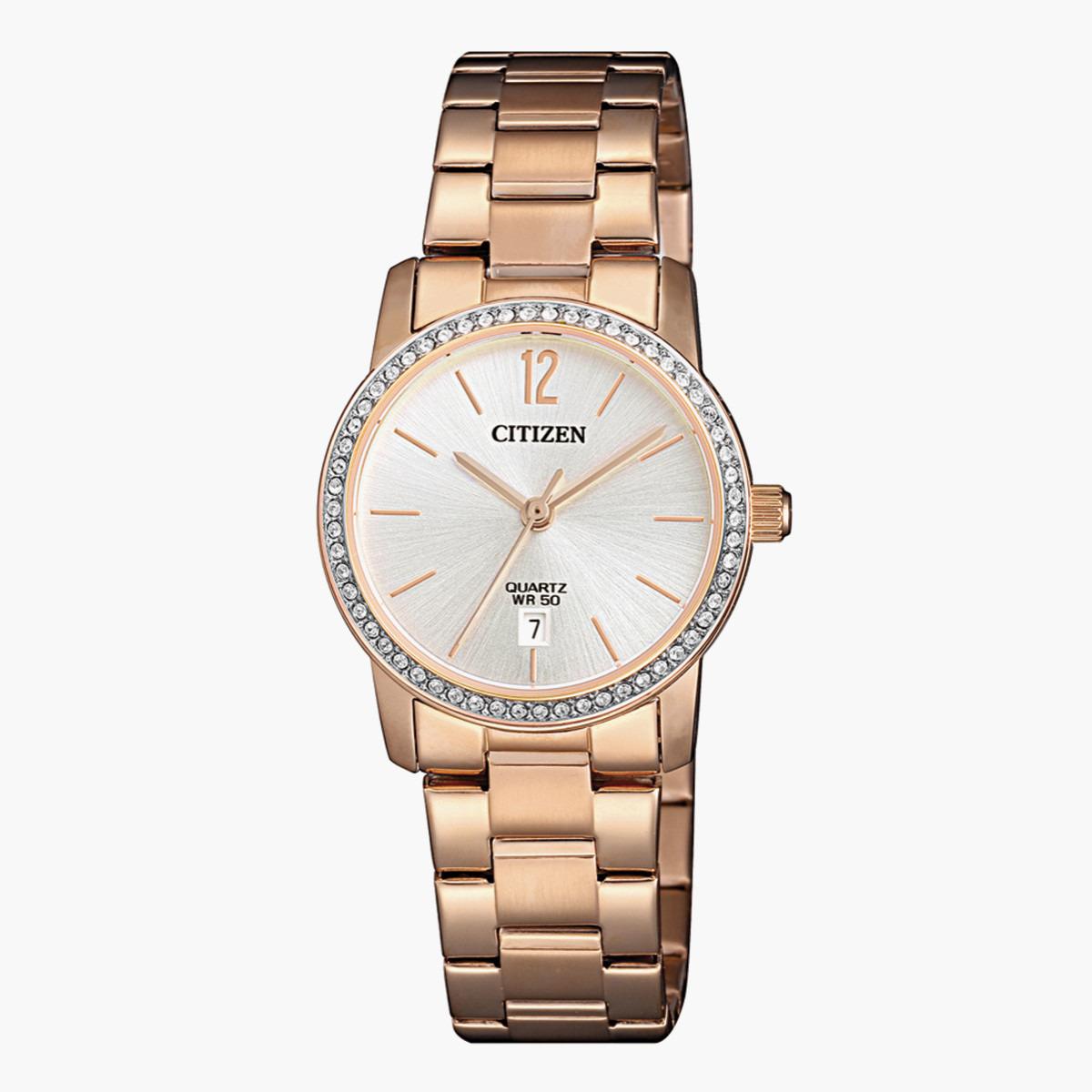 Citizen Women's Rose Gold Analog Metal Strap Watch EU 6039 86A-women-watchesandjewellery-watches-image-1