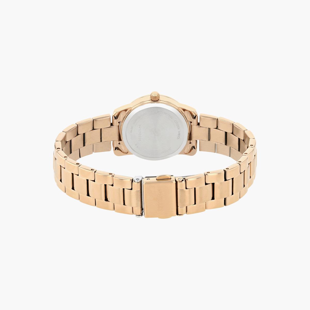 ساعة يد تناظرية بلون ذهبي وردي بسوار معدني للنساء من سيتيزين-EU 6039 86A-women-watchesandjewellery-watches-image-2