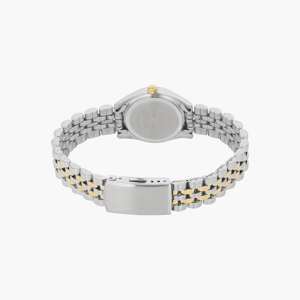 ساعة تناظرية فضيّة وذهبية بحزام معدني للنساء من سيتيزن - EU6064 54D-women-watchesandjewellery-watches-image-2