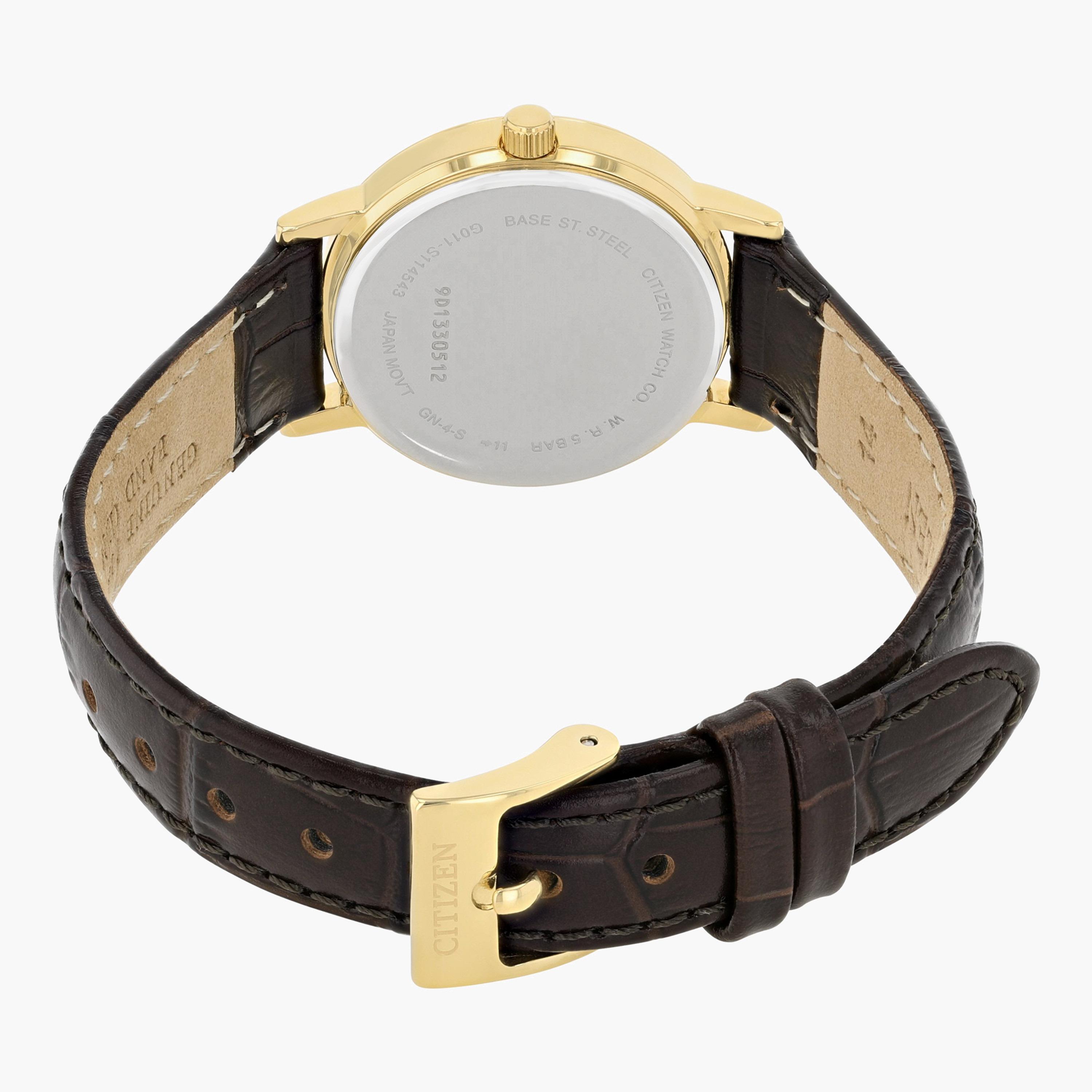 ساعة تناظرية بنيّة بحزام جلد للنساء من سيتيزن - EU6092 08A-women-watchesandjewellery-watches-image-2