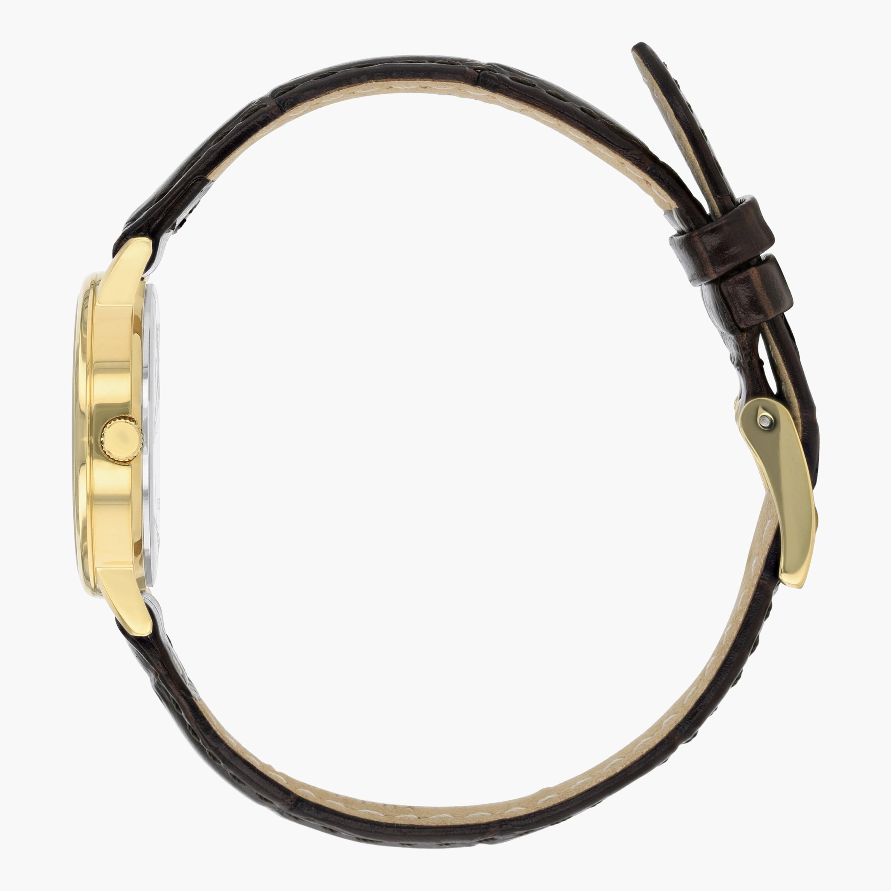 ساعة تناظرية بنيّة بحزام جلد للنساء من سيتيزن - EU6092 08A-women-watchesandjewellery-watches-image-3