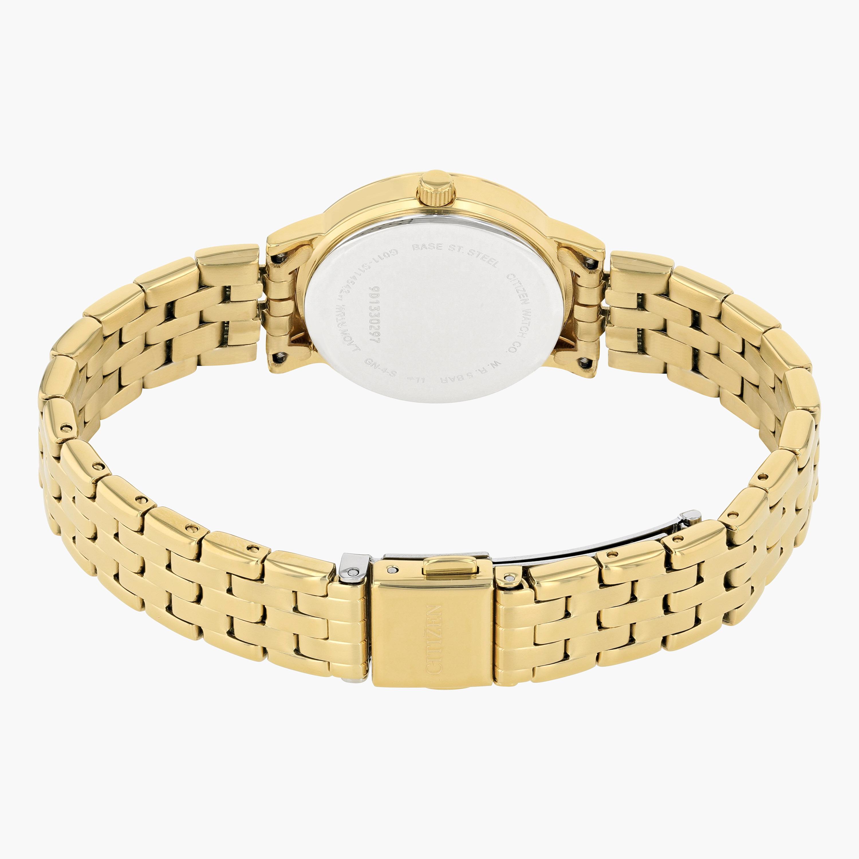 ساعة تناظرية وردية ذهبية بحزام معدني للنساء من سيتيزن - EU6092 59E-women-watchesandjewellery-watches-image-2