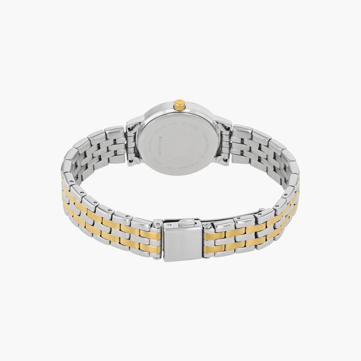 ساعة تناظرية فضيّة وذهبية بحزام معدني للنساء من سيتيزن - EU6094 53A-women-watchesandjewellery-watches-image-2