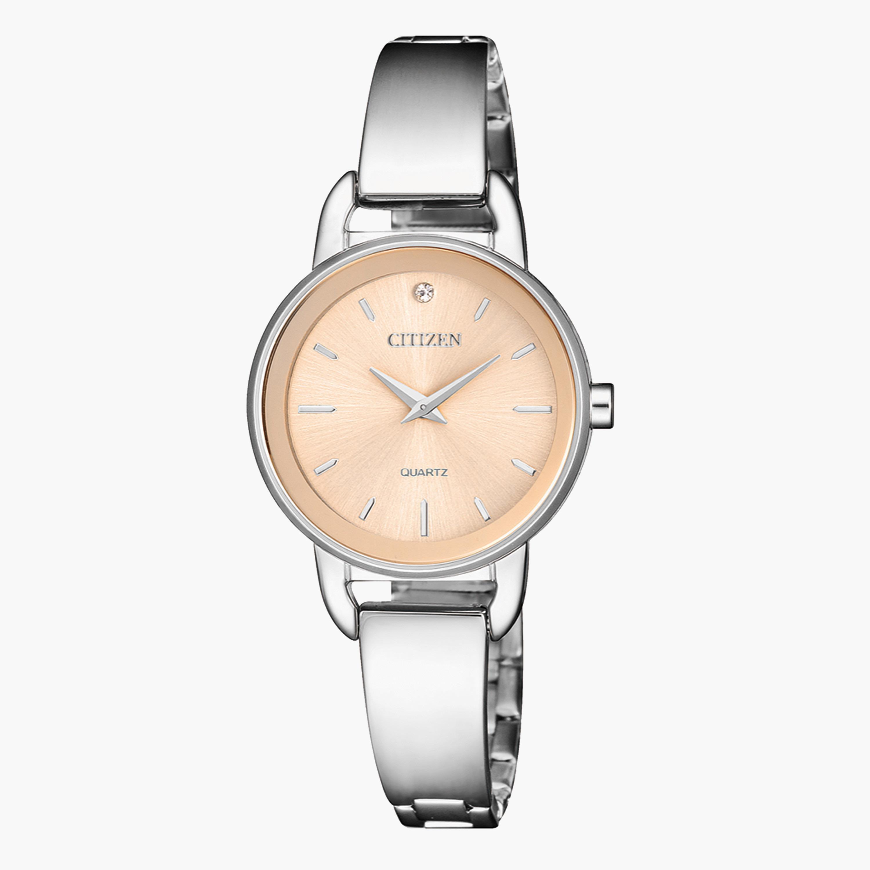 ساعة تناظرية فضيّة بحزام معدني للنساء من سيتيزن - EZ6370 56X-women-watchesandjewellery-watches-image-1