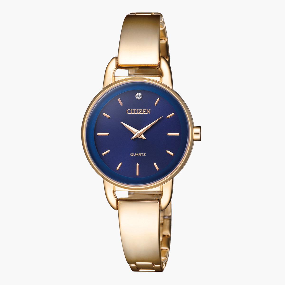 ساعة تناظرية وردية ذهبية بحزام معدني للنساء من سيتيزن - EZ6373 58L-women-watchesandjewellery-watches-image-1