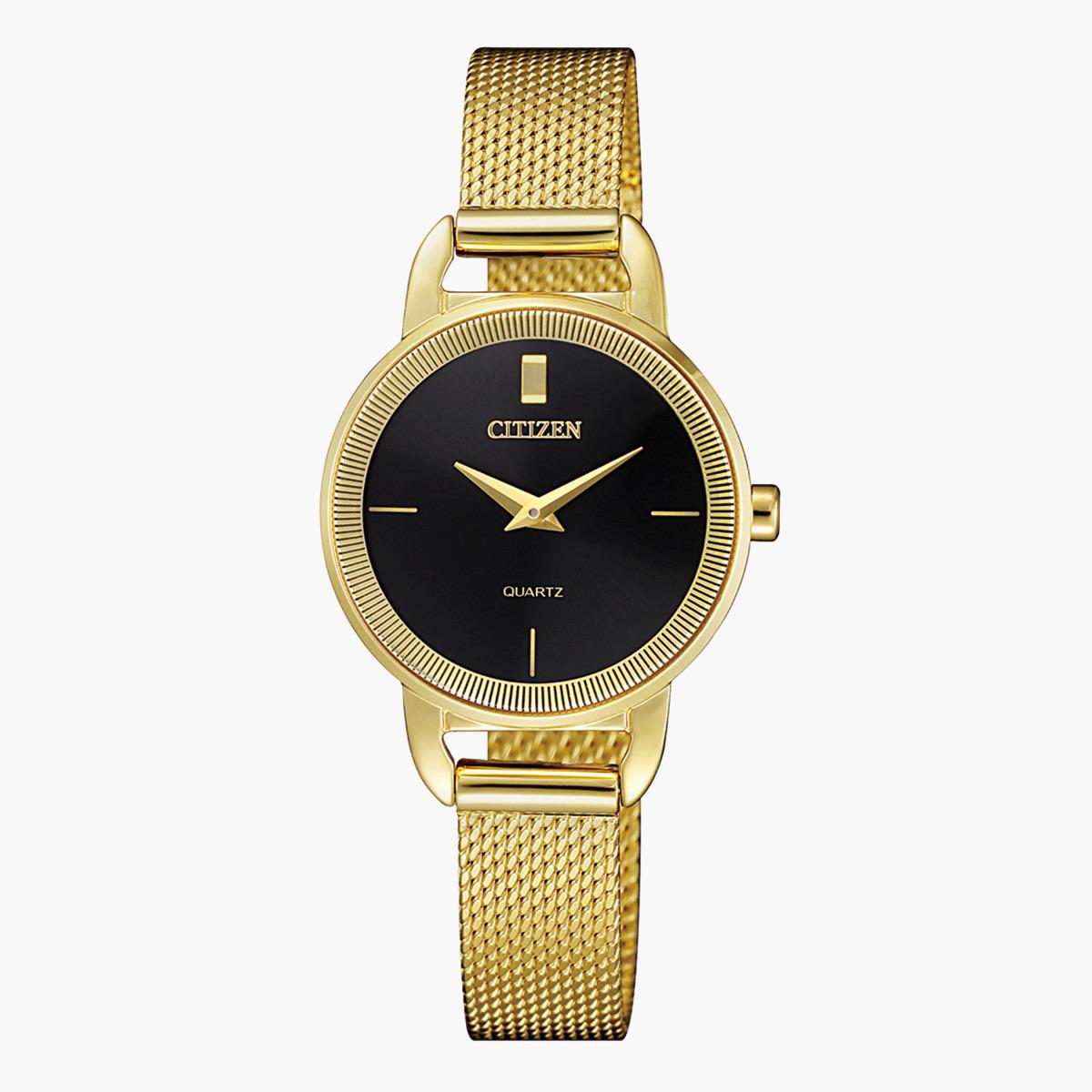 ساعة تناظرية ذهبيّة كوارتز بحزام شبكي للنساء من سيتيزن - EZ7002 54E-women-watchesandjewellery-watches-image-1