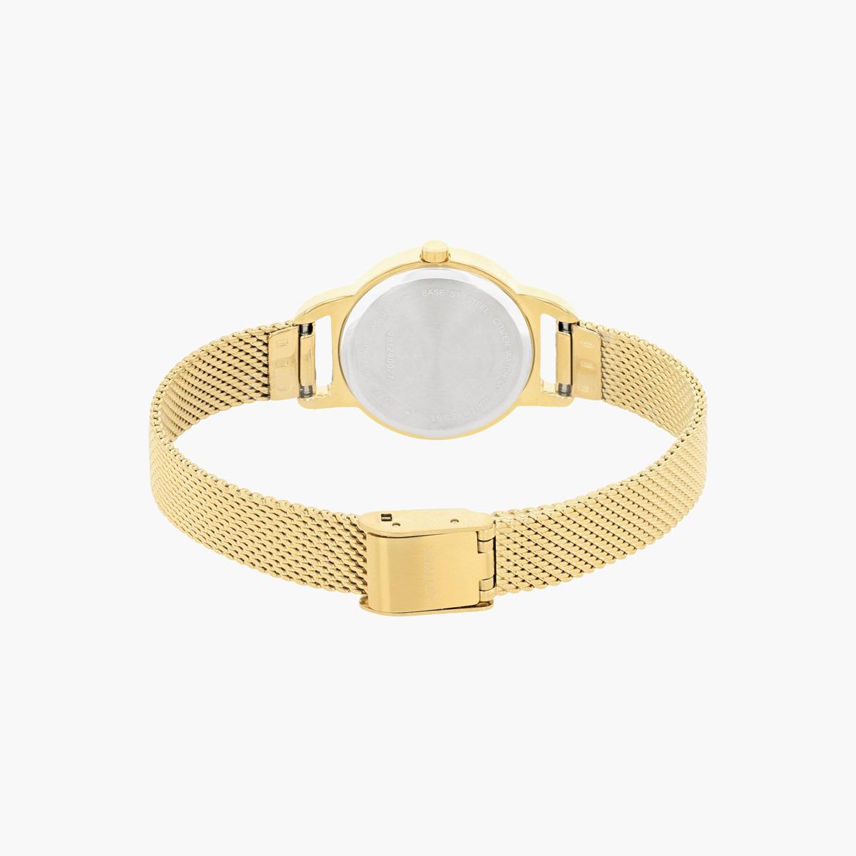 ساعة تناظرية ذهبيّة كوارتز بحزام شبكي للنساء من سيتيزن - EZ7002 54E-women-watchesandjewellery-watches-image-2