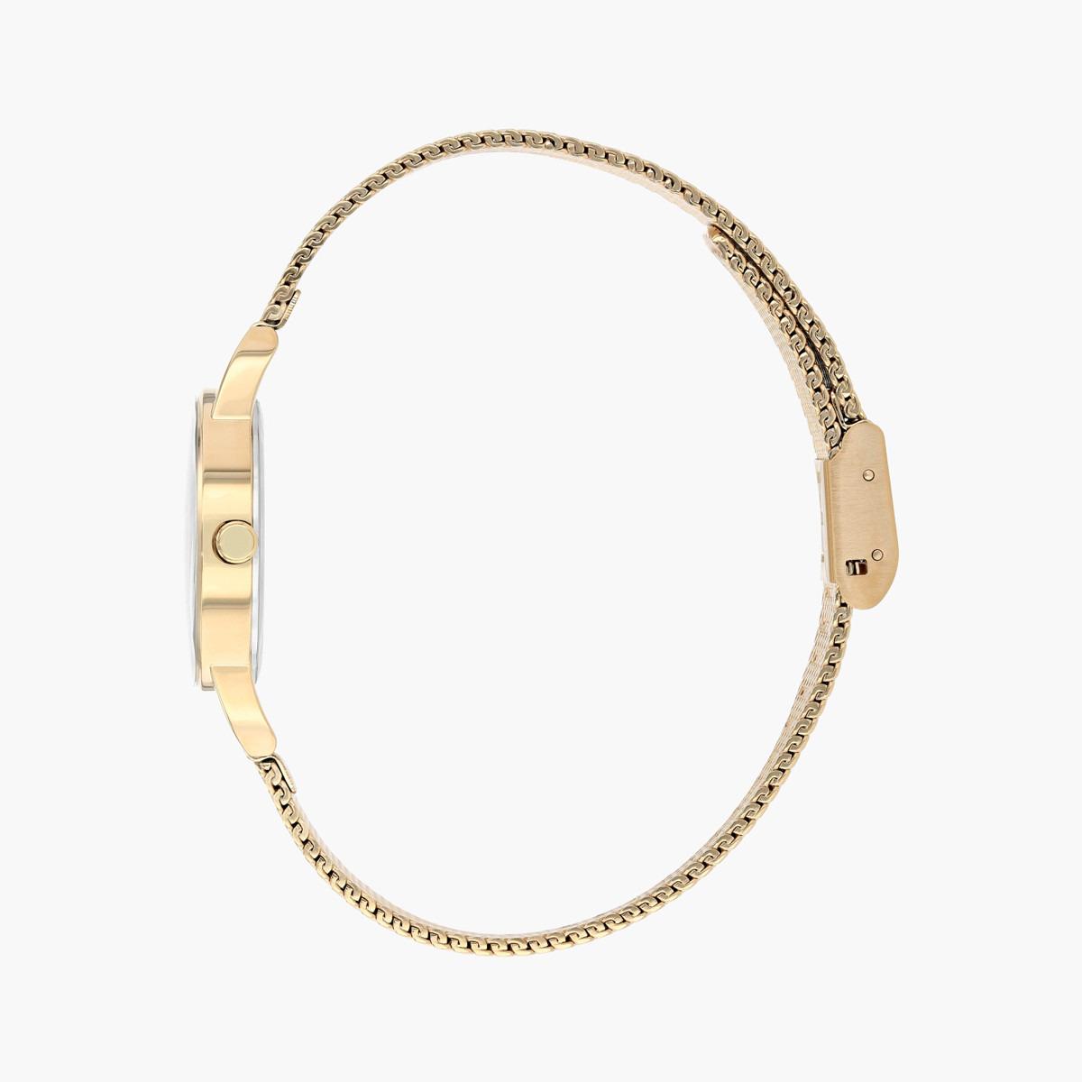 ساعة تناظرية وردية ذهبية كوارتز بحزام شبكي للنساء من سيتيزن - EZ7003 51X-women-watchesandjewellery-watches-image-3