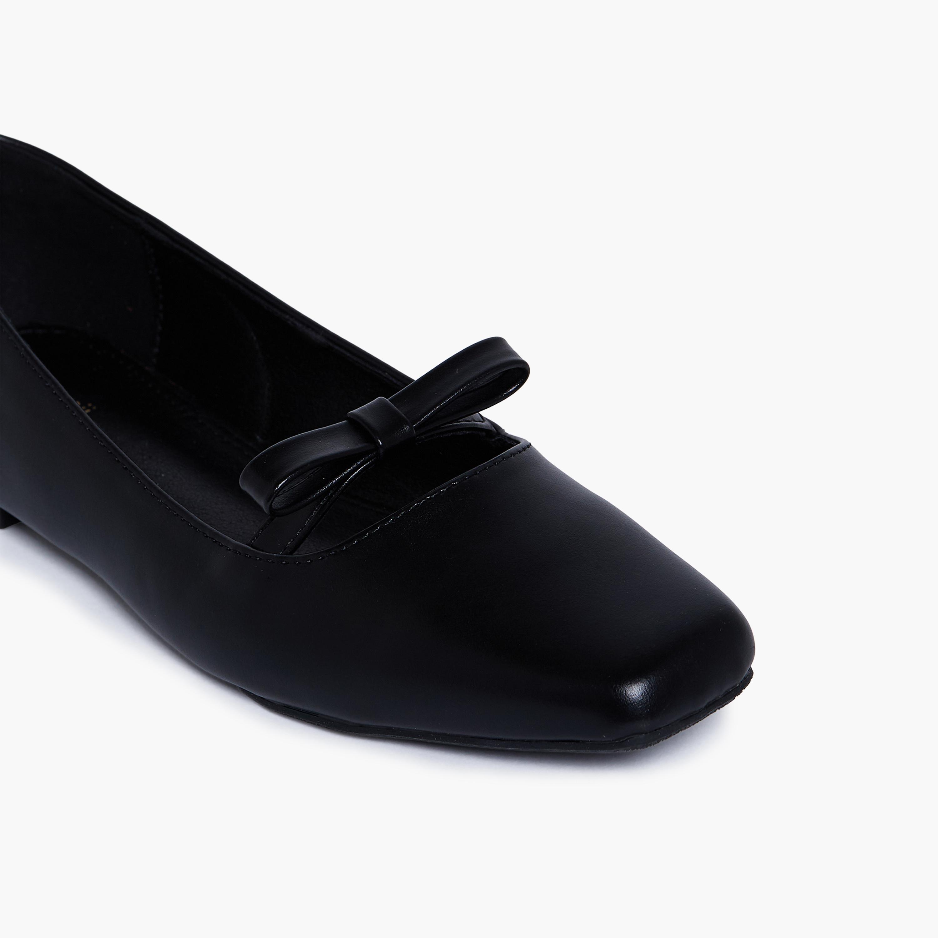 جيومني - حذاء باليرينا جودي1 سهل الارتداء مسطح مقدمة مربعة للنساء | F2503-11-BLACK-women-shoes-ballerinas-image-2
