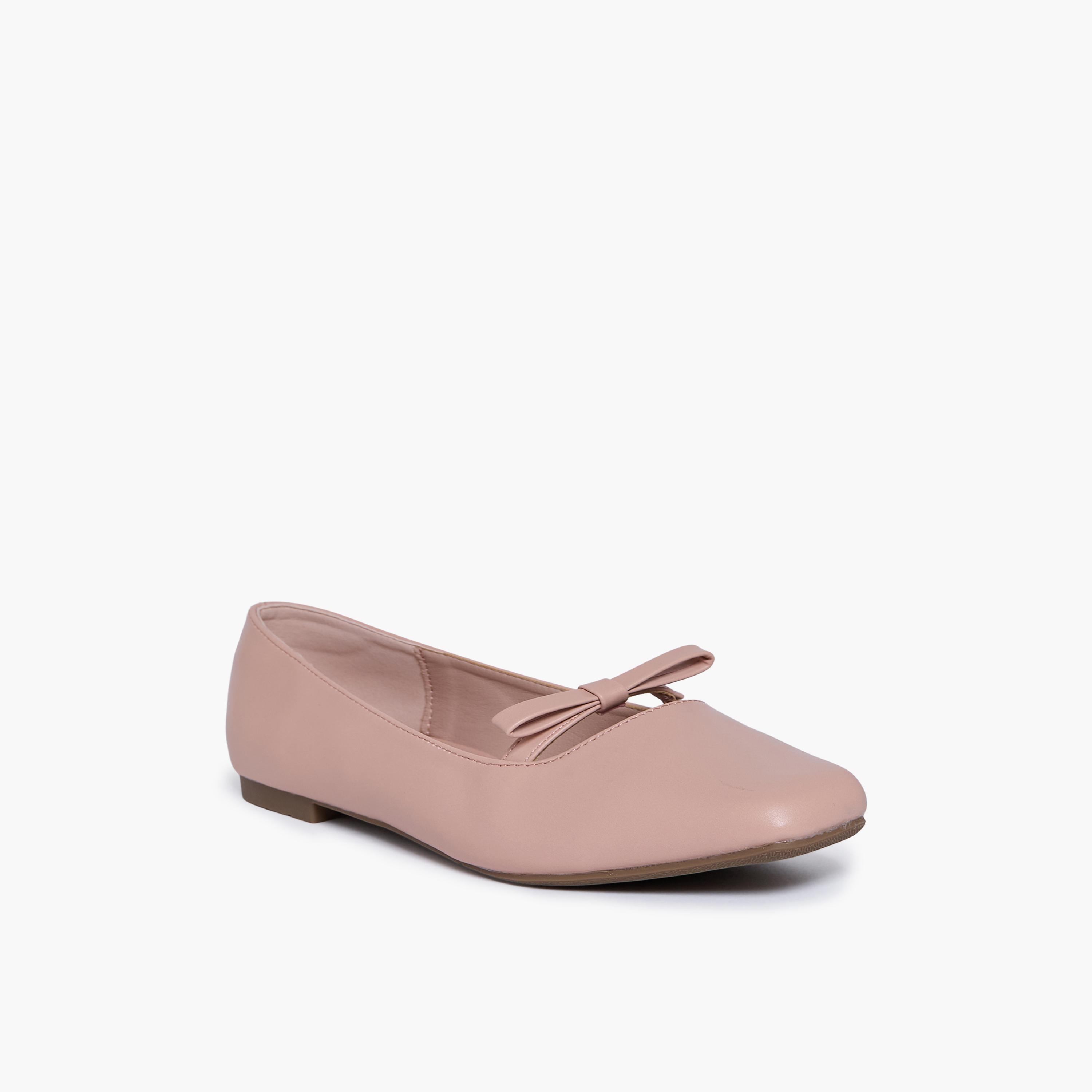 Geoomnii Women's Slip-On Julia1 Flat Square Toe Ballerinas | F2503-11-PINK-women-shoes-ballerinas-image-1