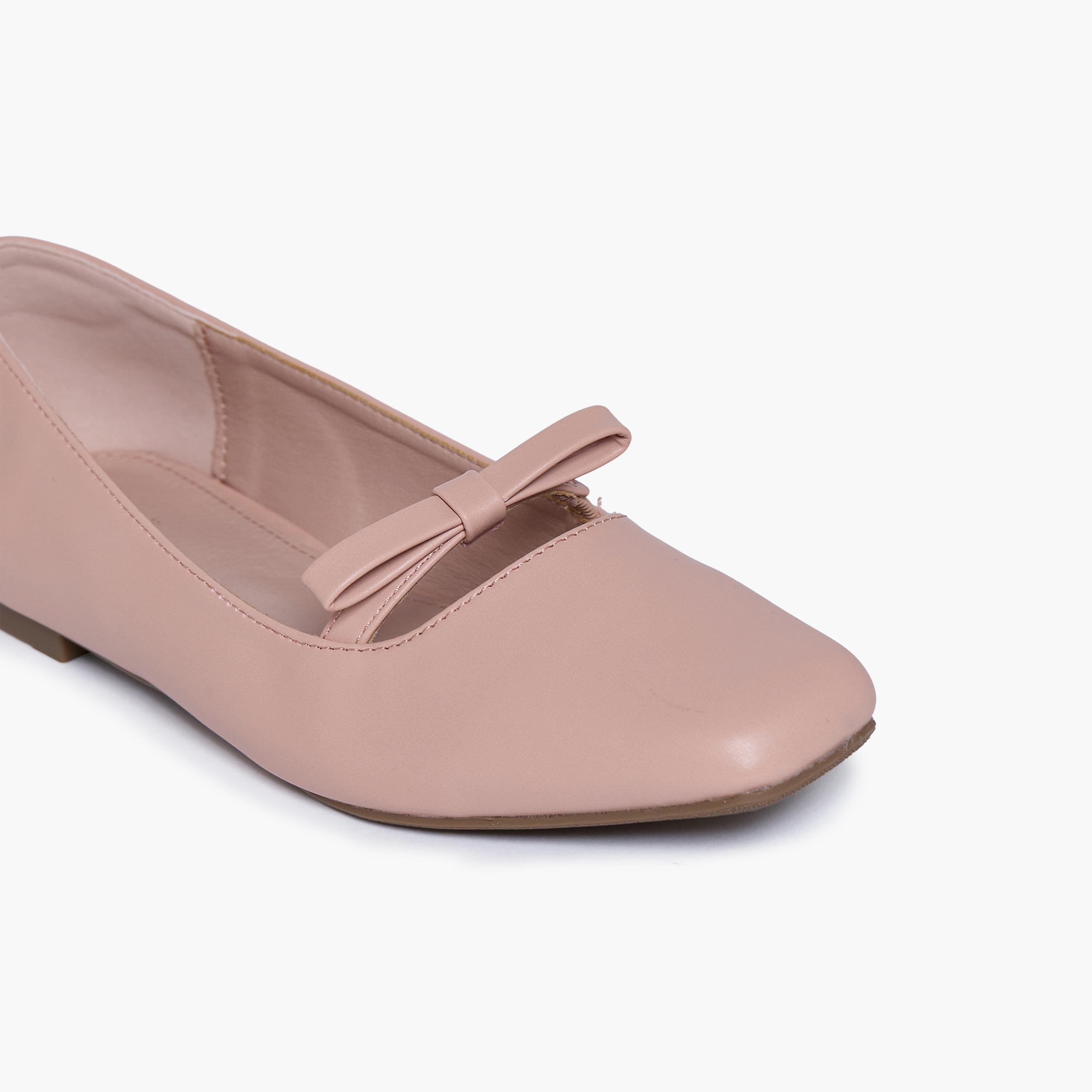 Geoomnii Women's Slip-On Julia1 Flat Square Toe Ballerinas | F2503-11-PINK-women-shoes-ballerinas-image-2