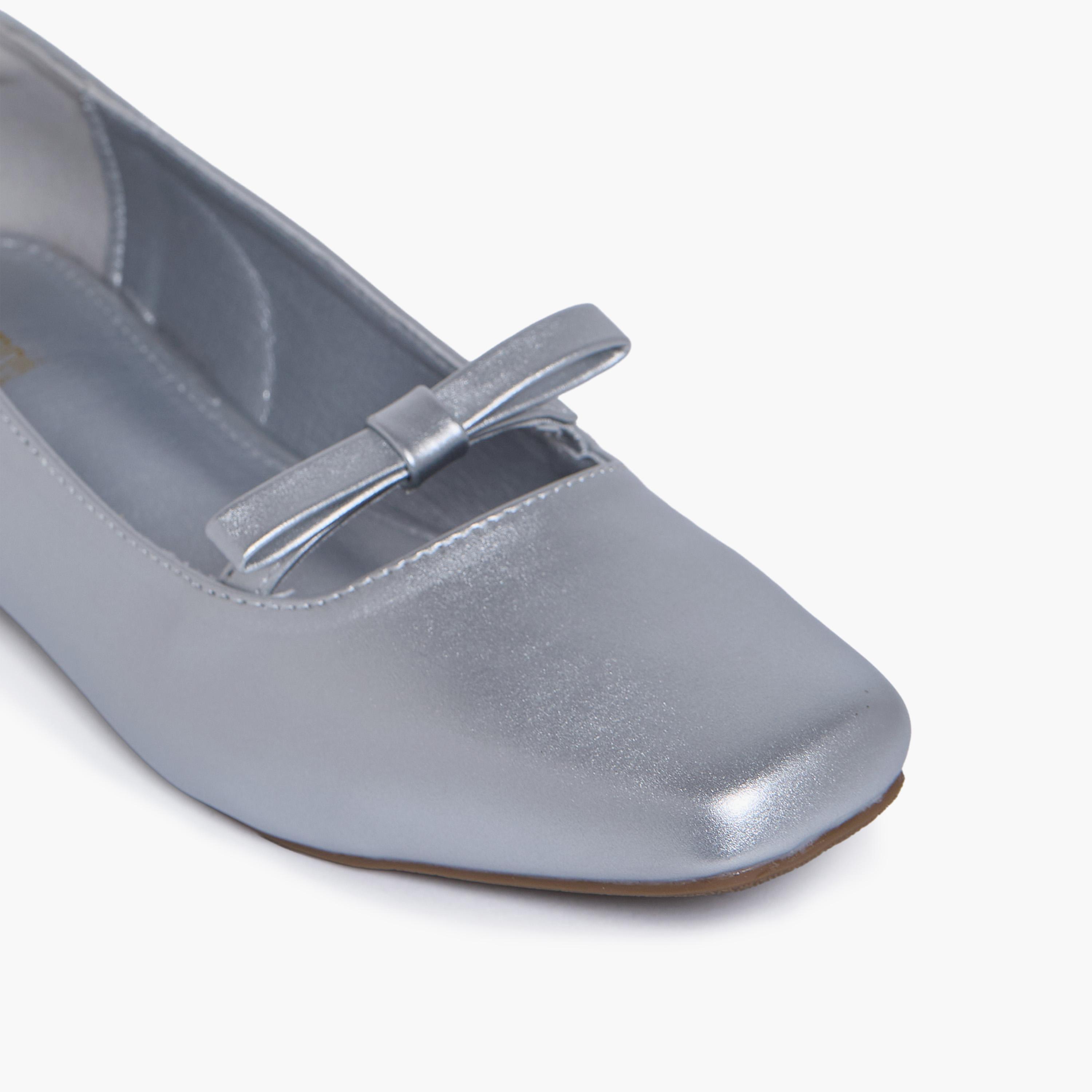 جيومني - حذاء باليرينا جوليانا1 سهل الارتداء مسطح مقدمة مربعة للنساء | F2503-11-SILVER-women-shoes-ballerinas-image-2