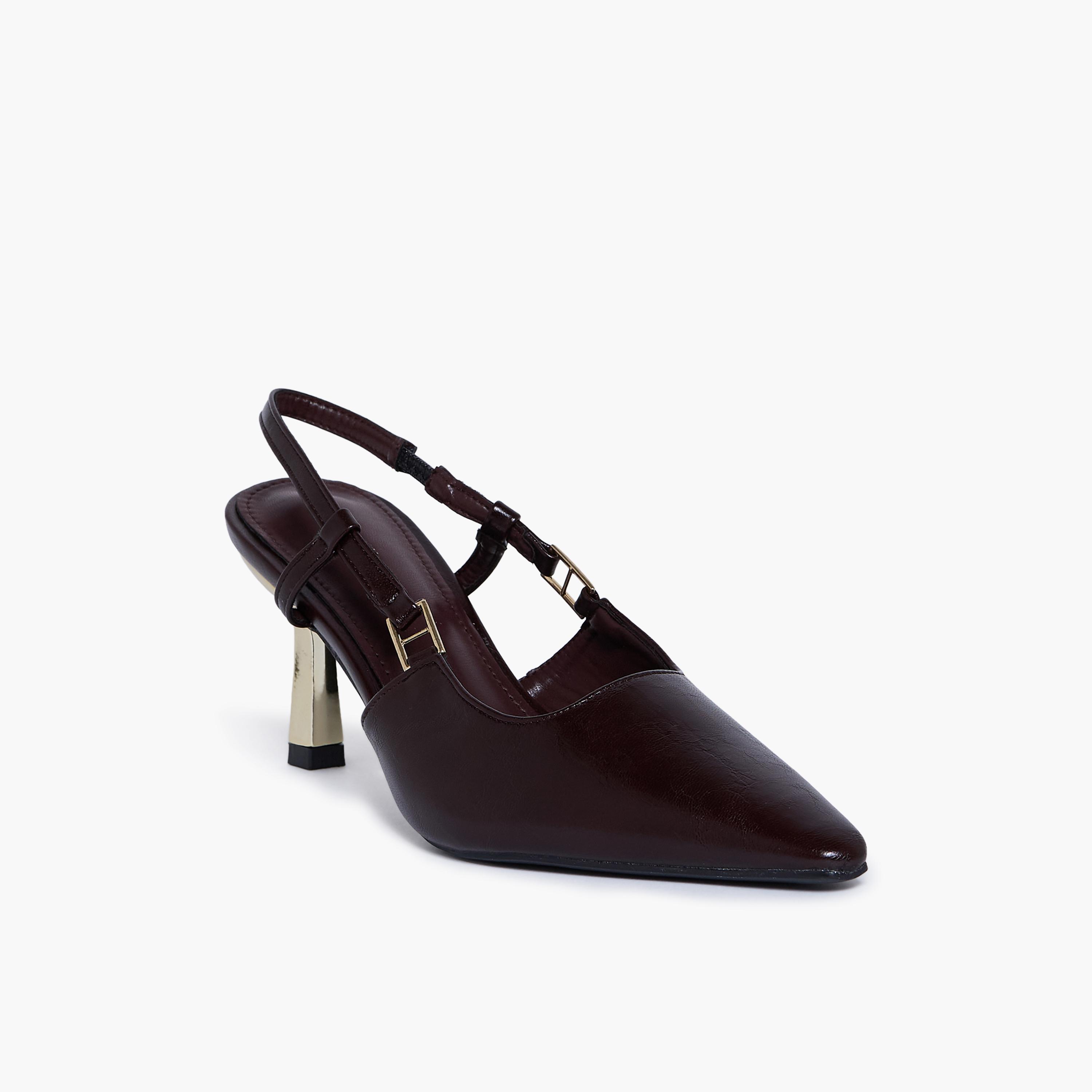 جيومني - حذاء كاميلا1 بكعب عالٍ رفيع وإبزيم للنساء | F2503-15-MAROON-women-shoes-sandals-heeled-image-1