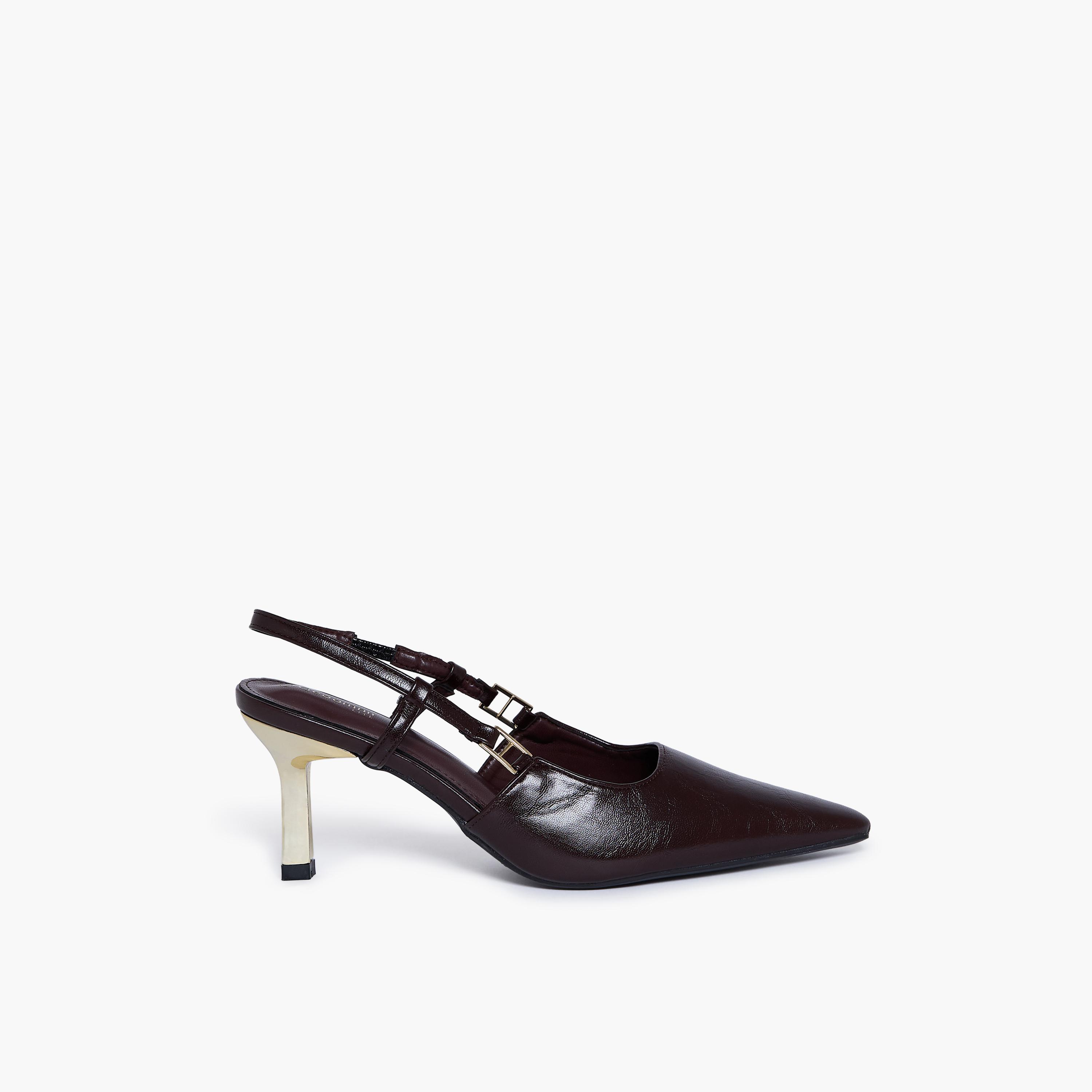جيومني - حذاء كاميلا1 بكعب عالٍ رفيع وإبزيم للنساء | F2503-15-MAROON-women-shoes-sandals-heeled-image-4