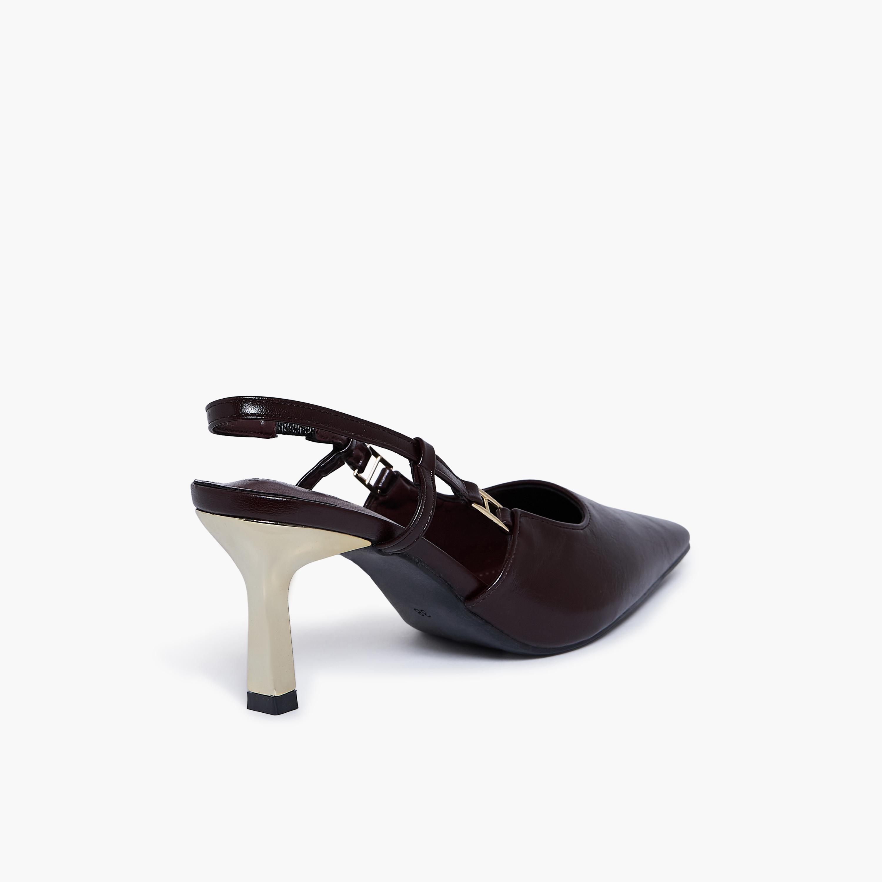 جيومني - حذاء كاميلا1 بكعب عالٍ رفيع وإبزيم للنساء | F2503-15-MAROON-women-shoes-sandals-heeled-image-5