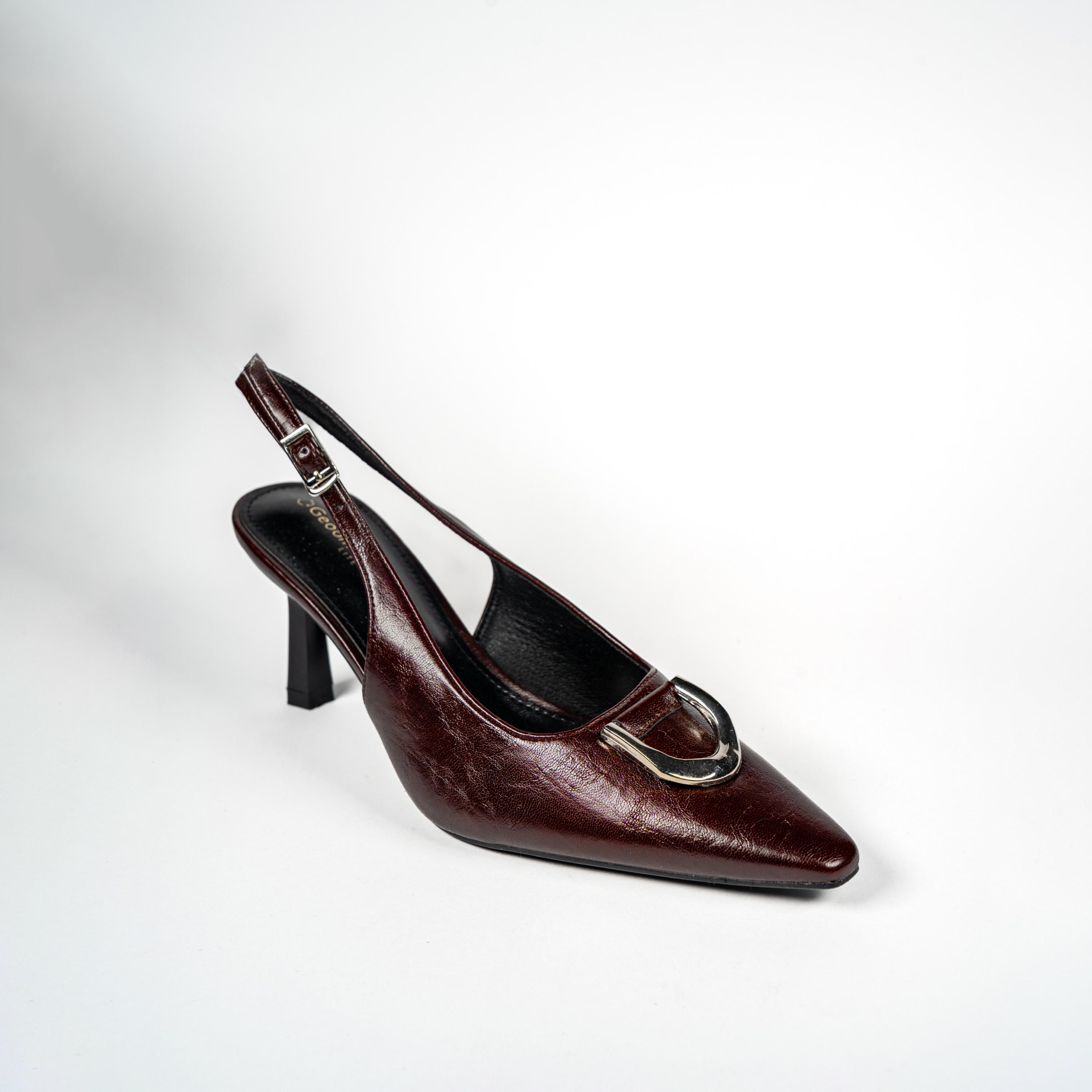 Geoomnii Women's Buckle Yoke Stilettos Pumps | F2503-5-MAROON-women-shoes-sandals-heeled-image-1