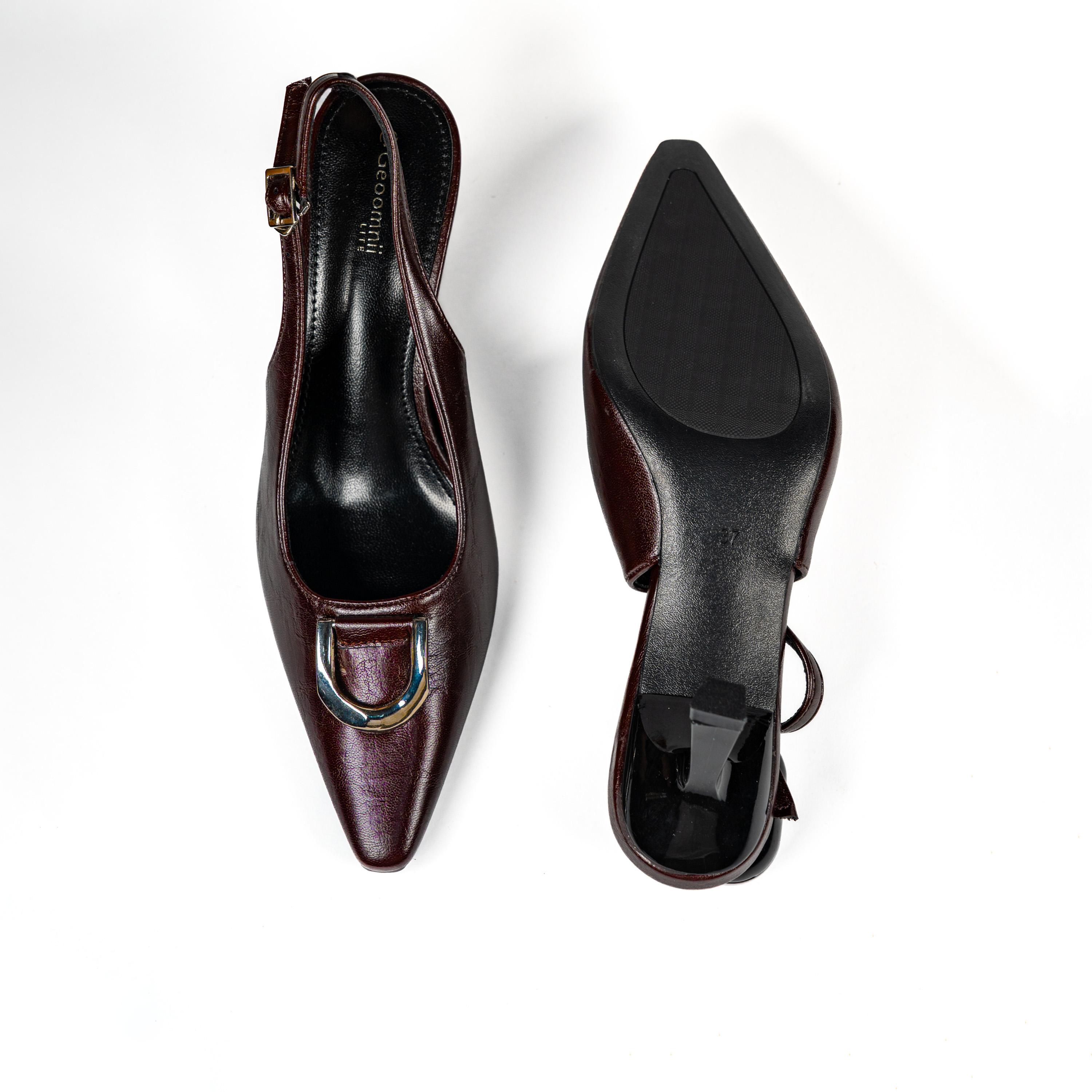 Geoomnii Women's Buckle Yoke Stilettos Pumps | F2503-5-MAROON-women-shoes-sandals-heeled-image-3
