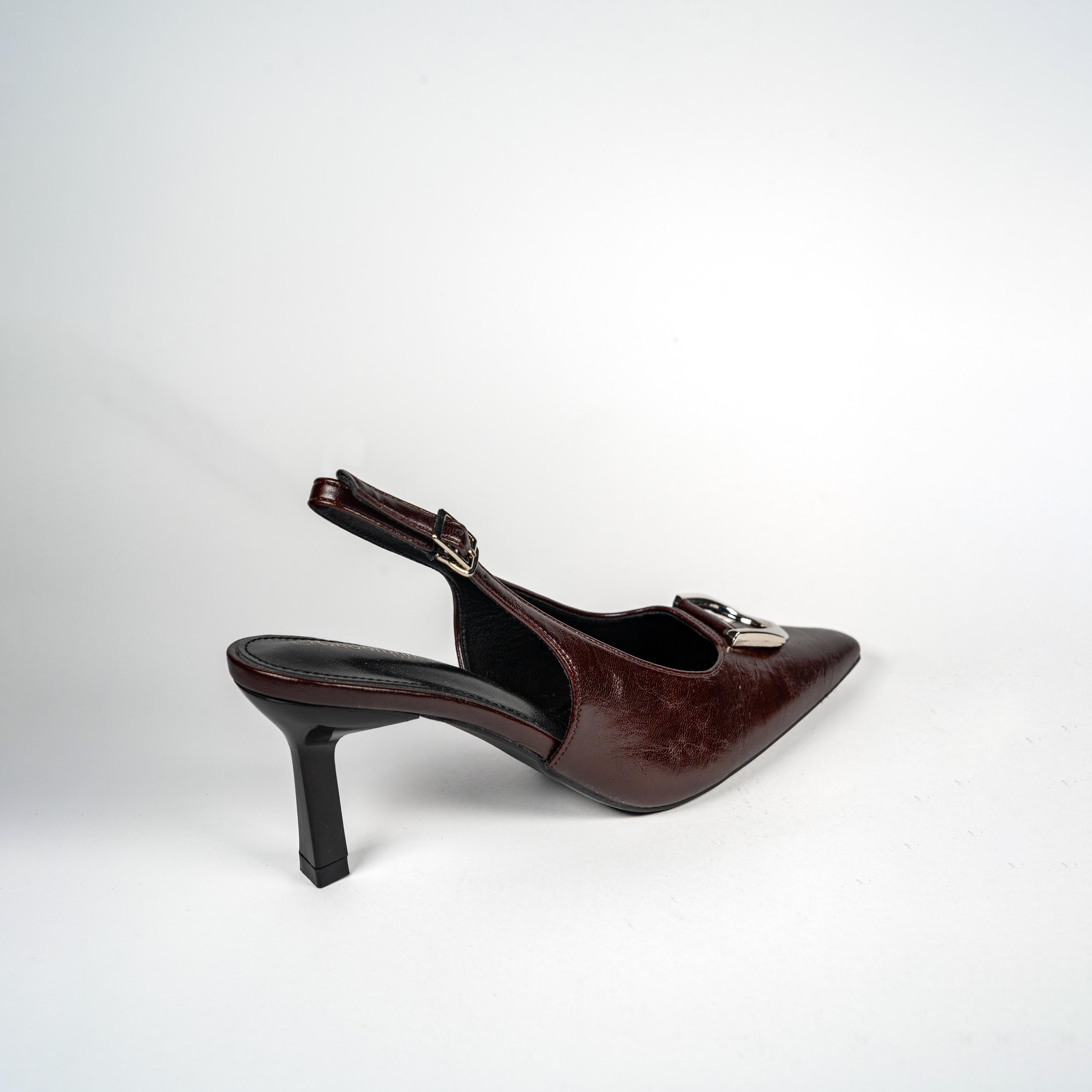 Geoomnii Women's Buckle Yoke Stilettos Pumps | F2503-5-MAROON-women-shoes-sandals-heeled-image-5