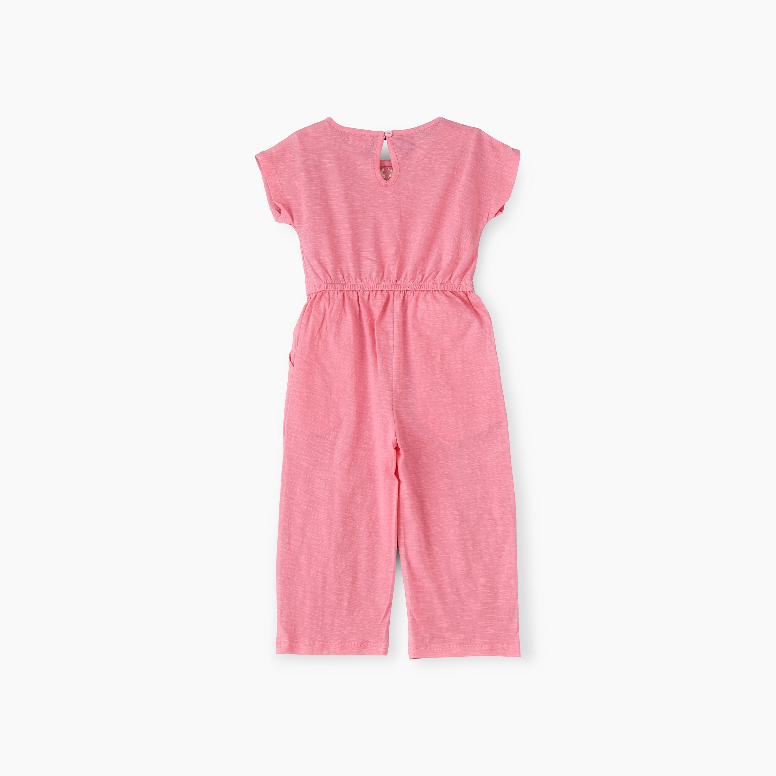UniqKidz Embroidered Cap Sleeve Jumpsuit-baby-girls-clothing-rompers-image-2