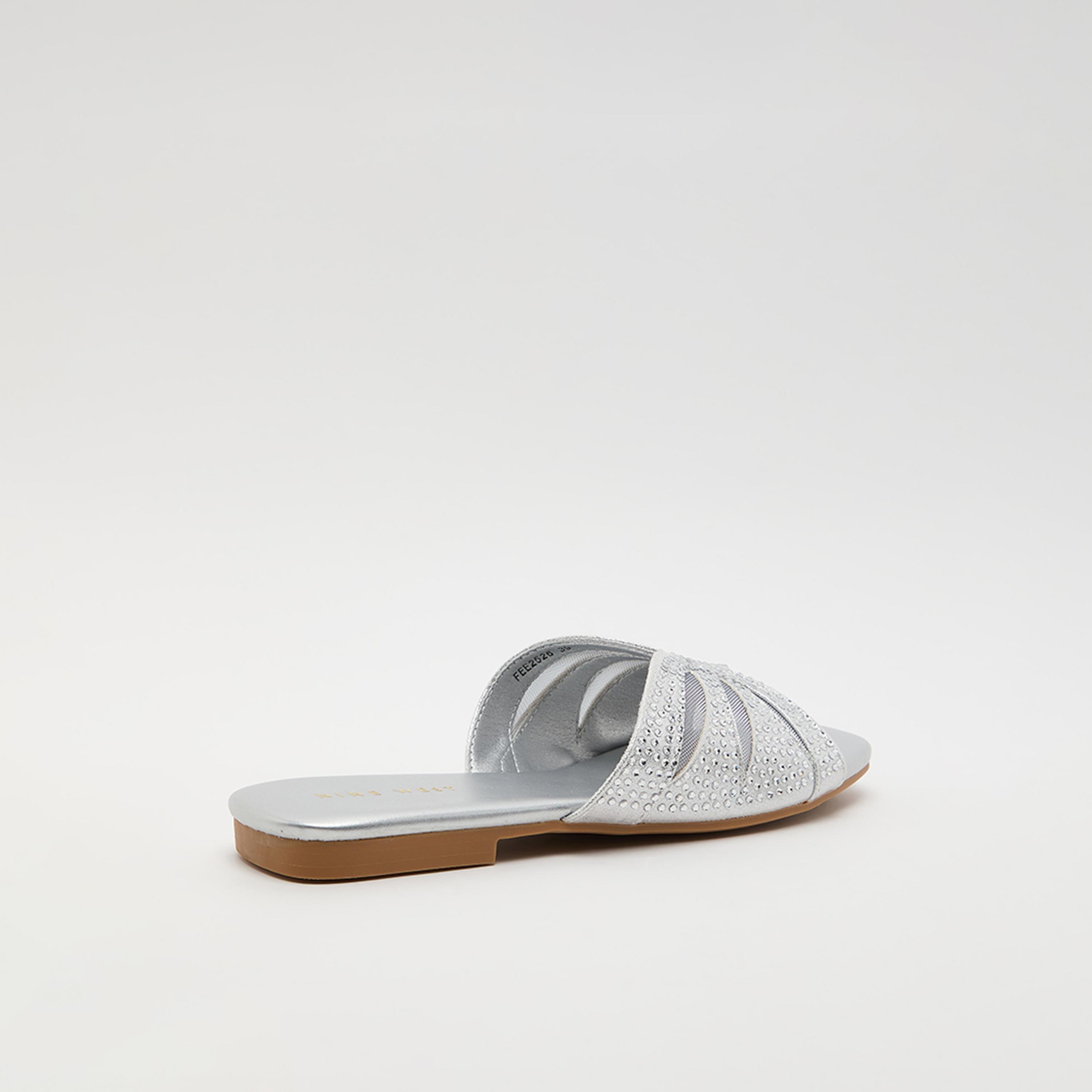 ناين ويست - صندل نسائي مسطح سهل الارتداء | FEE2526-women-shoes-sandals-flats-image-4