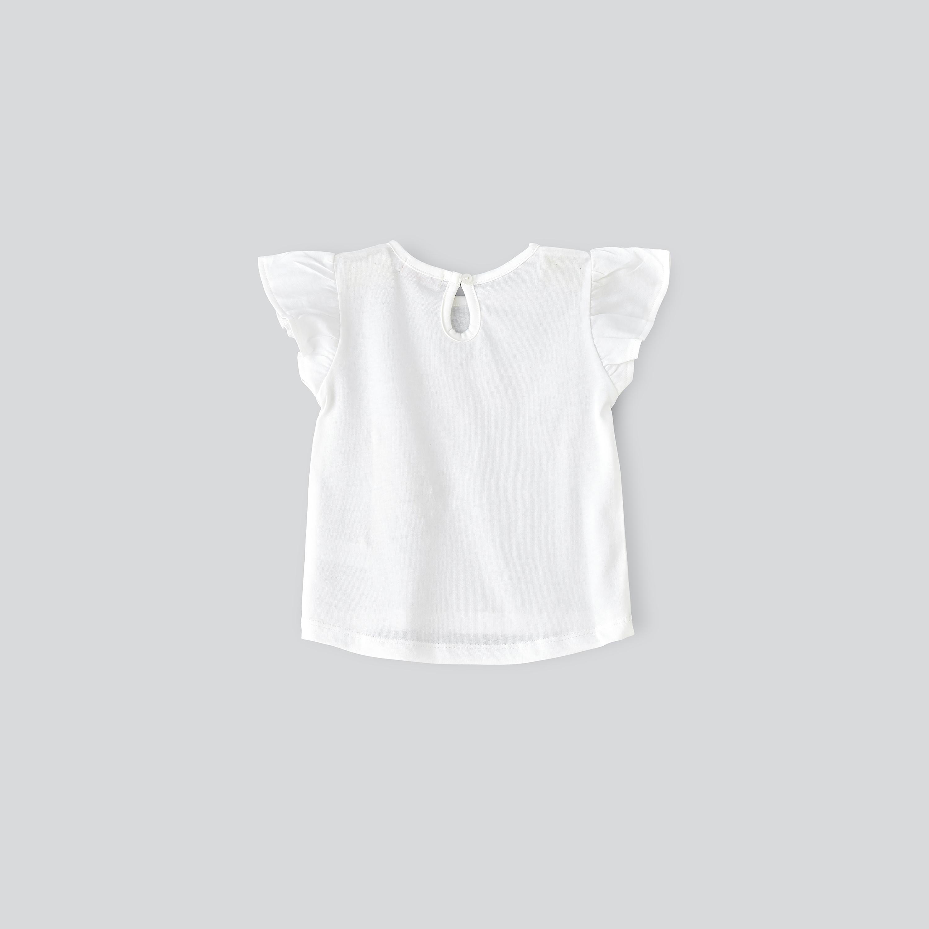 UniqKidz Floral Printed Cap Sleeves T-Shirt-baby-girls-clothing-tshirts-image-2