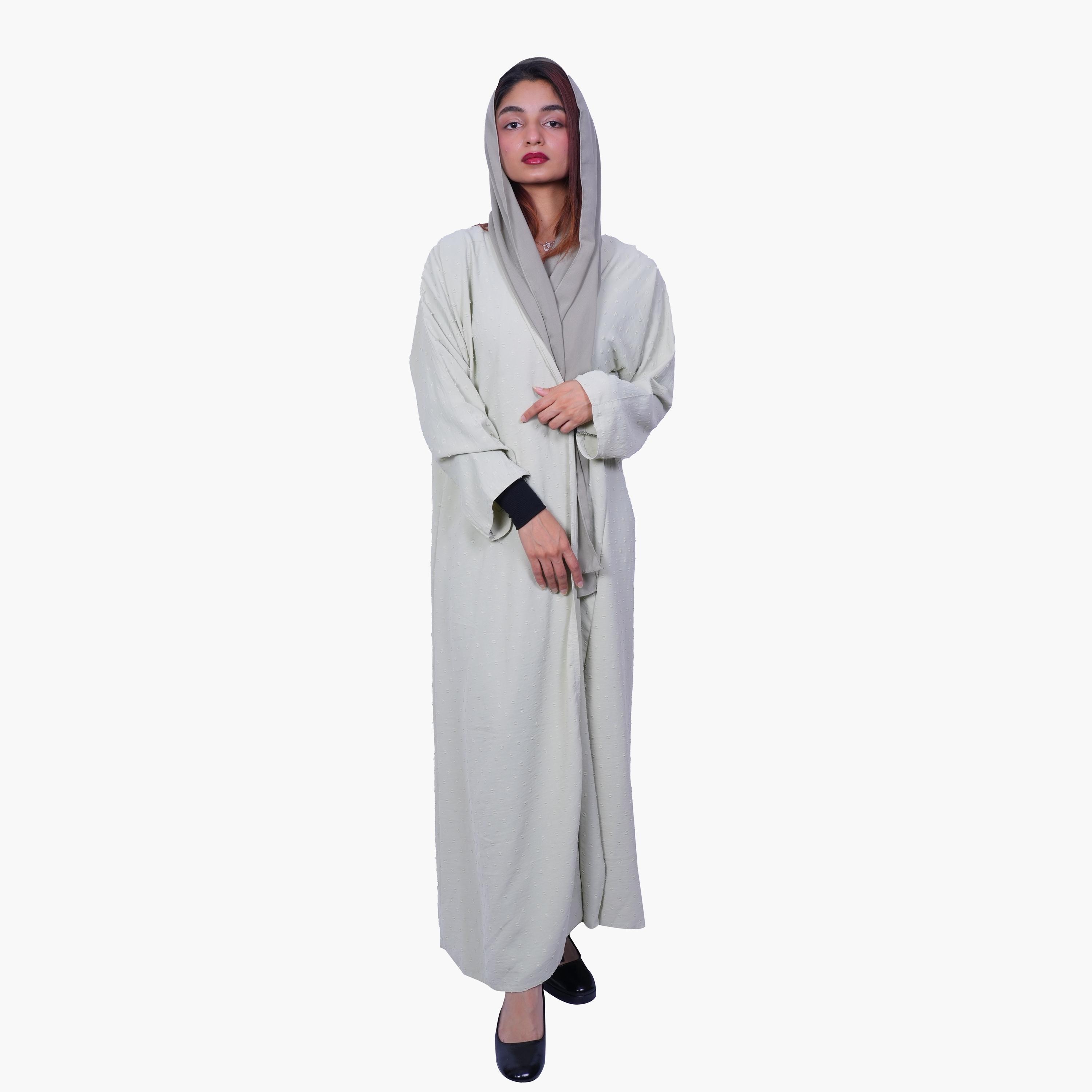 Fashion Line Serene Simplicity Dobby Abaya with Hijab-women-arabicclothing-abayas-image-1