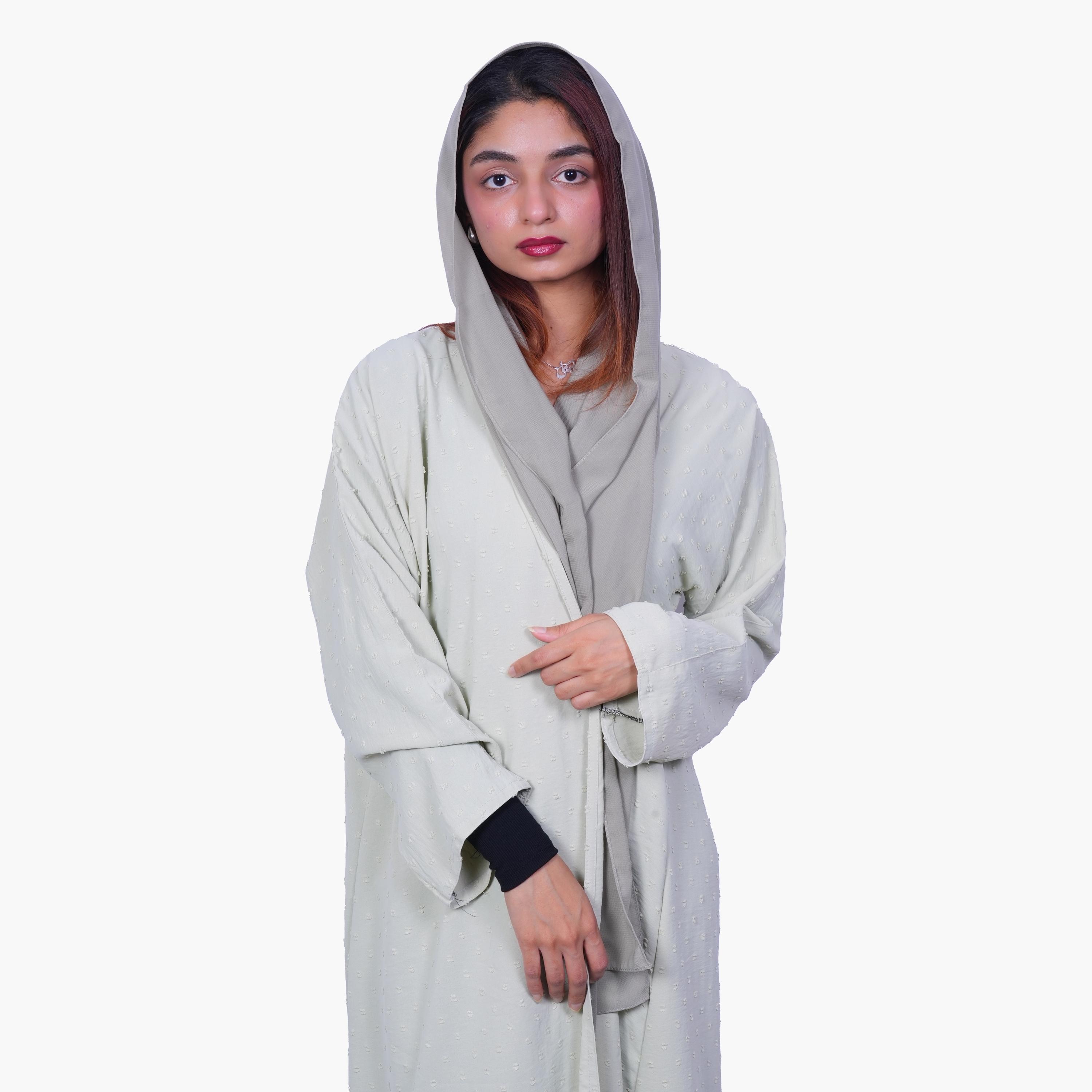 Fashion Line Serene Simplicity Dobby Abaya with Hijab-women-arabicclothing-abayas-image-2