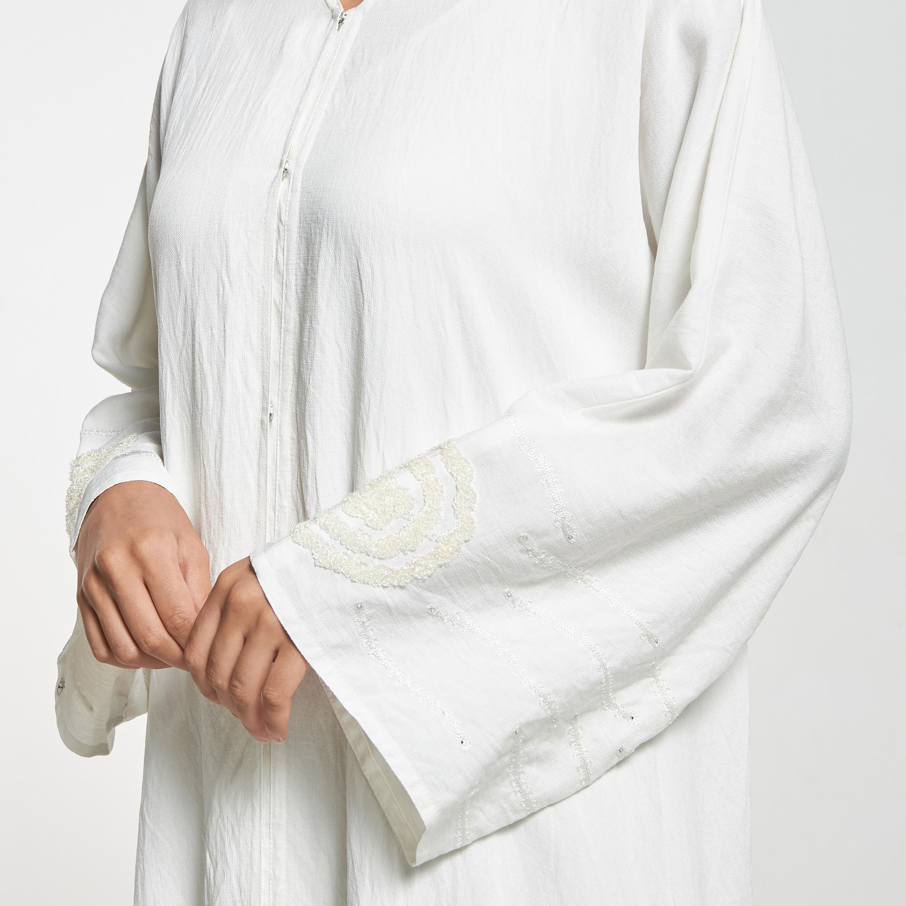 Hadiyath Al Madinah Embroidered Abaya with Hijab-women-arabicclothing-abayas-image-3